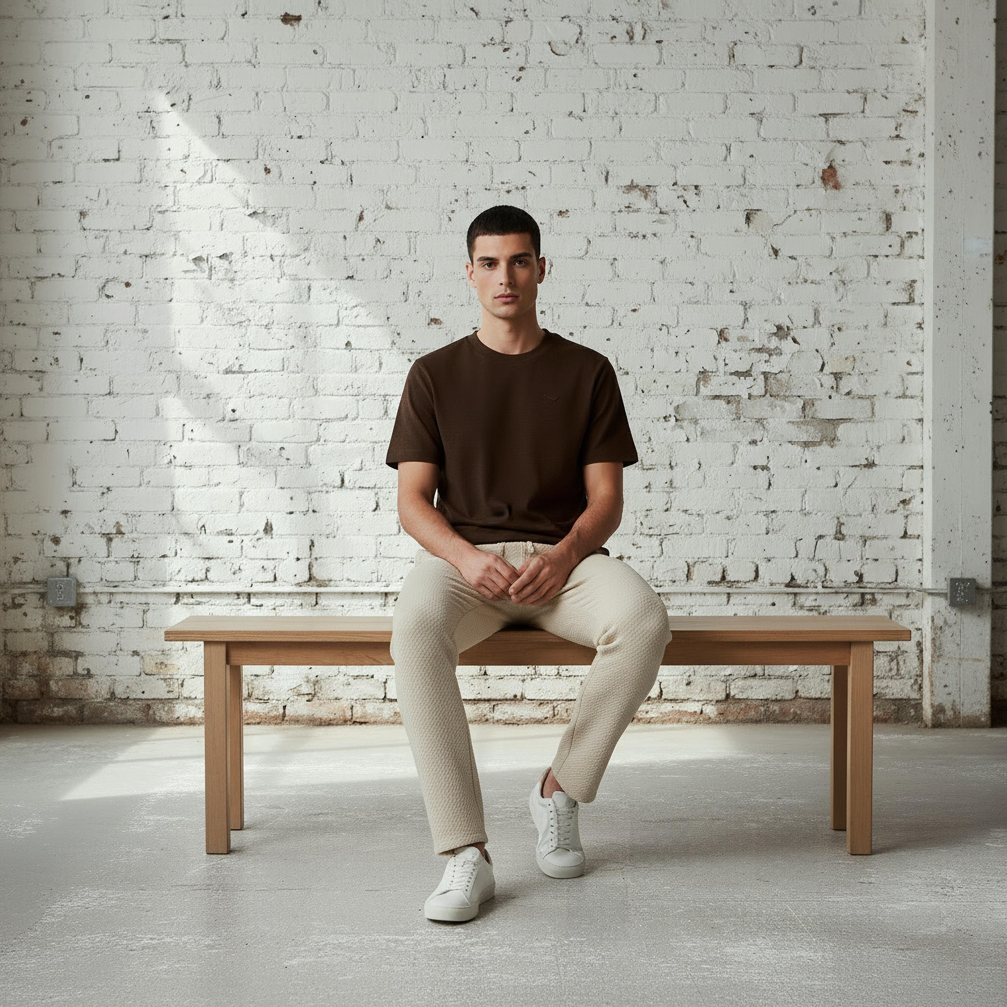 تيشيرت مزين بقصة عادية وياقة ضيقة وأكمام قصيرة للرجال من لي كوبر-men-clothing-tshirtsandpolos-tshirts-image-5