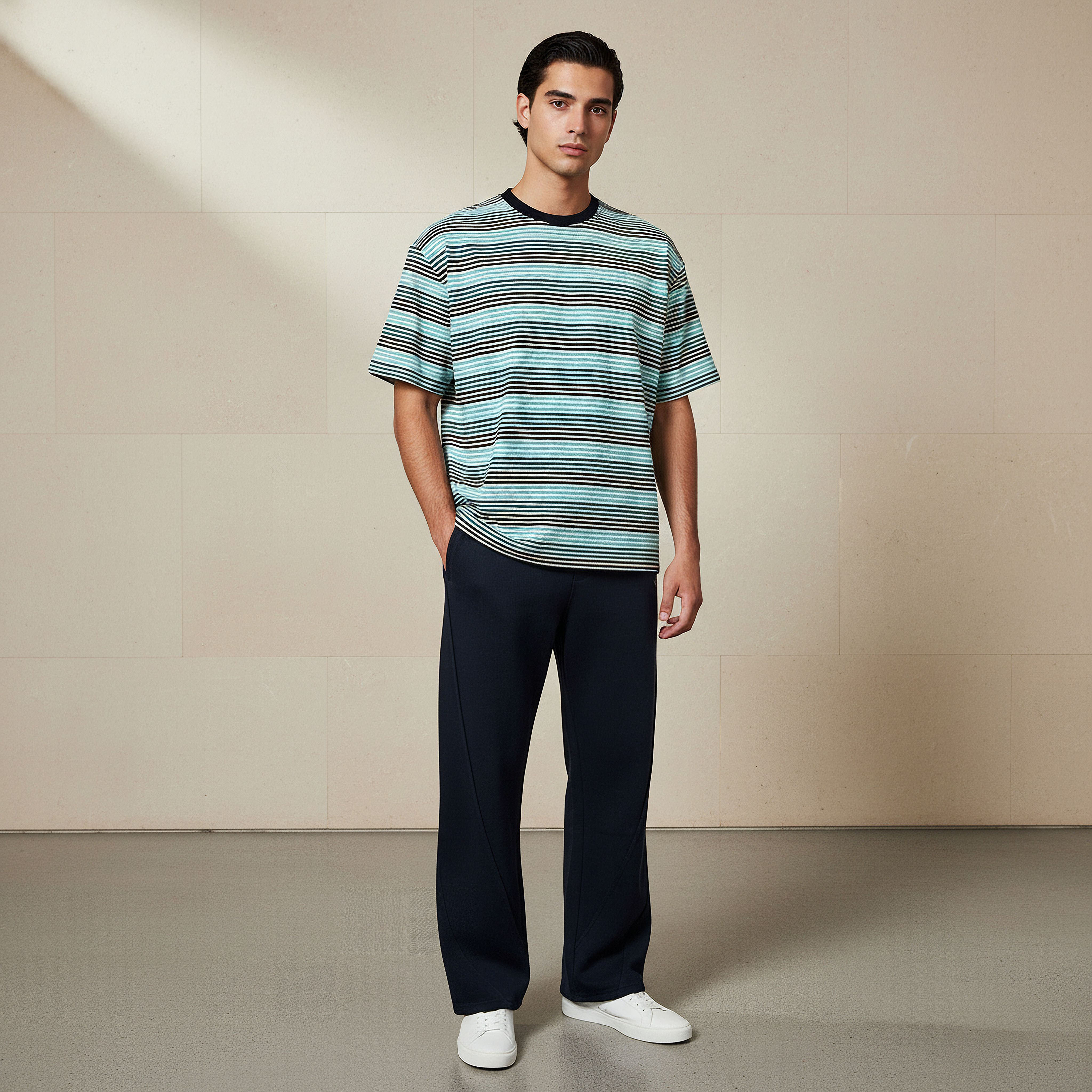 Lee Cooper Men Regular Fit Crew Neck Short Sleeve Striped T-shirt-men-clothing-tshirtsandpolos-tshirts-image-2