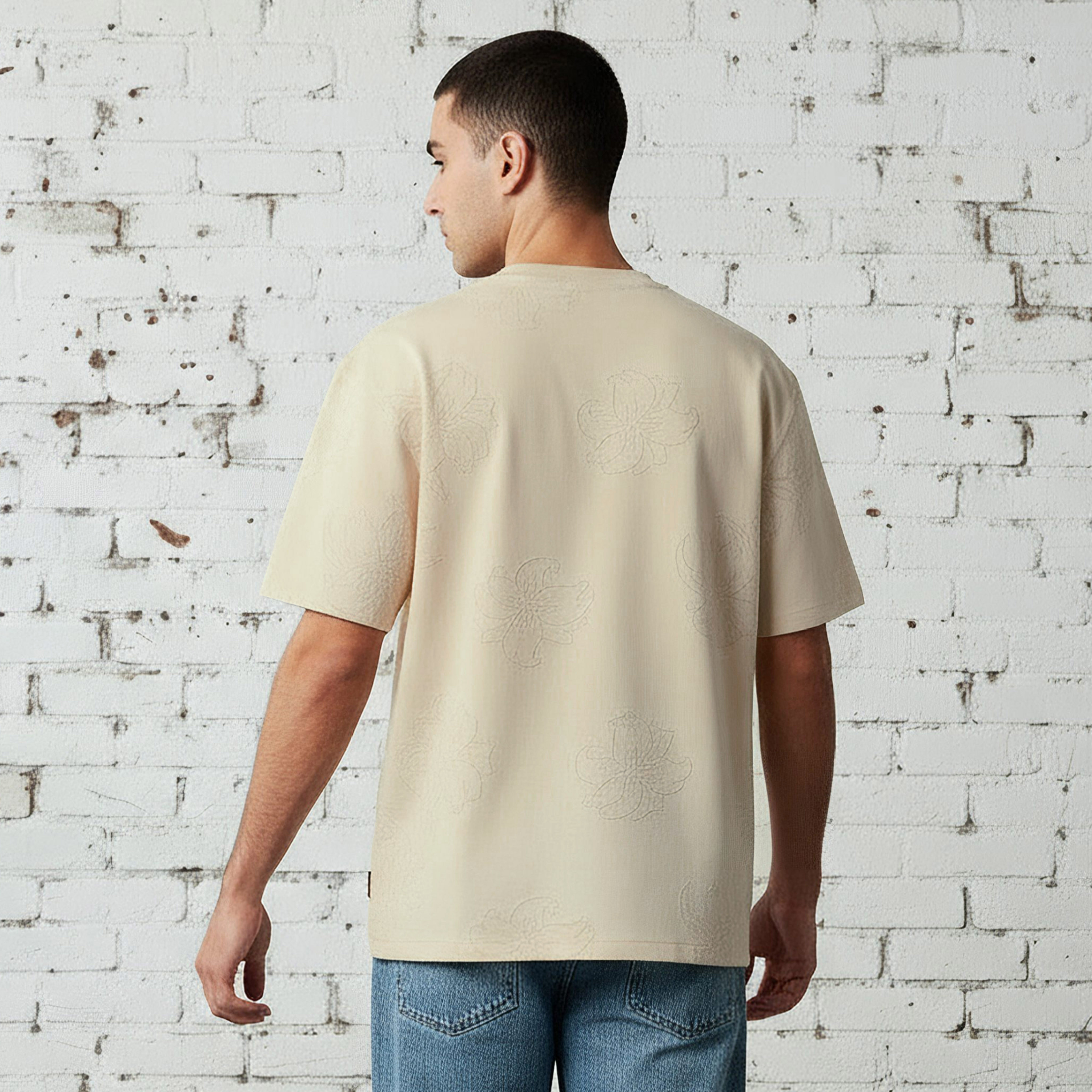 Lee Cooper Men Regular Fit Crew Neck Short Sleeves Textured T-shirt-men-clothing-tshirtsandpolos-tshirts-image-3