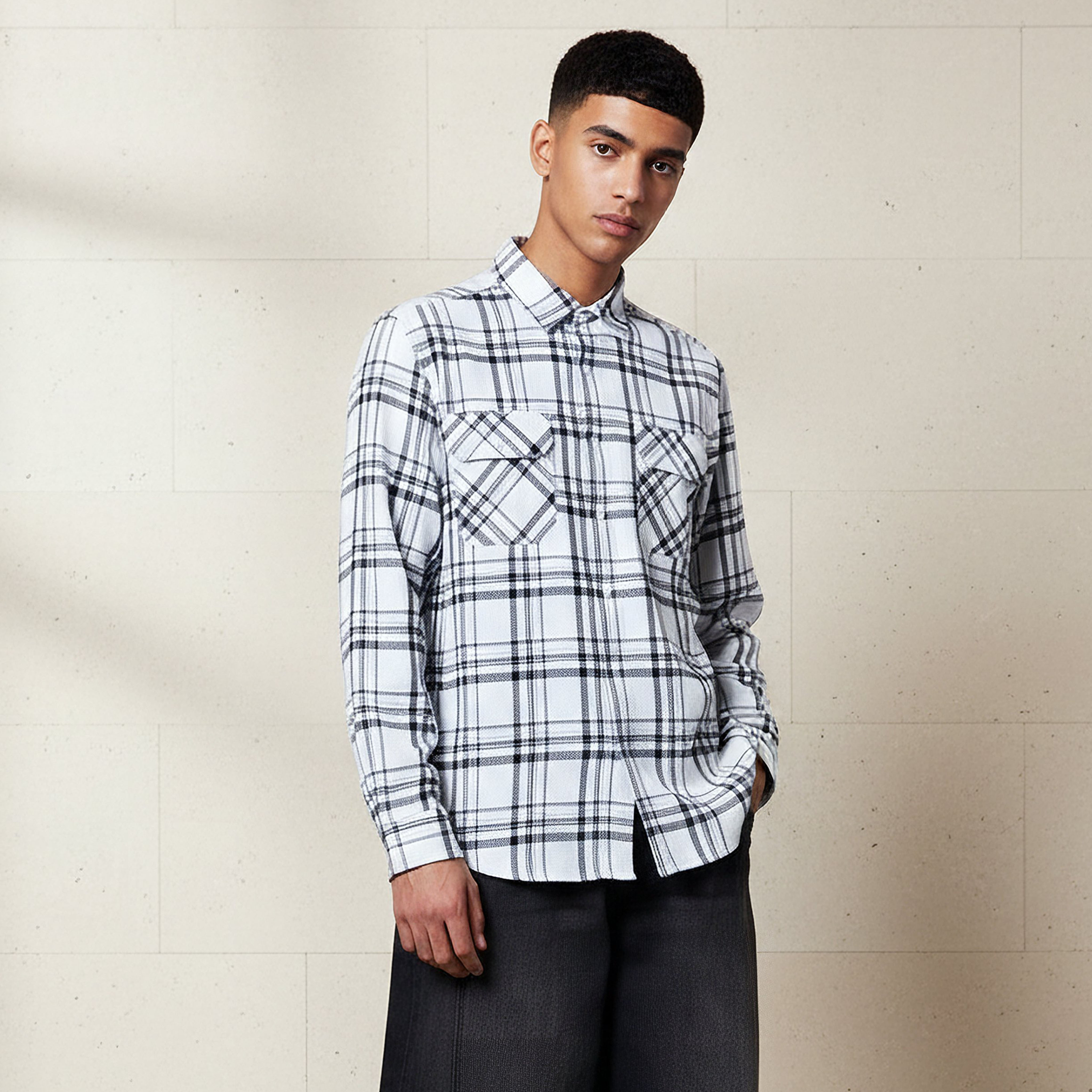 Lee Cooper Men Regular Fit Collared Checked Long Sleeves Shirt-men-clothing-shirts-image-1