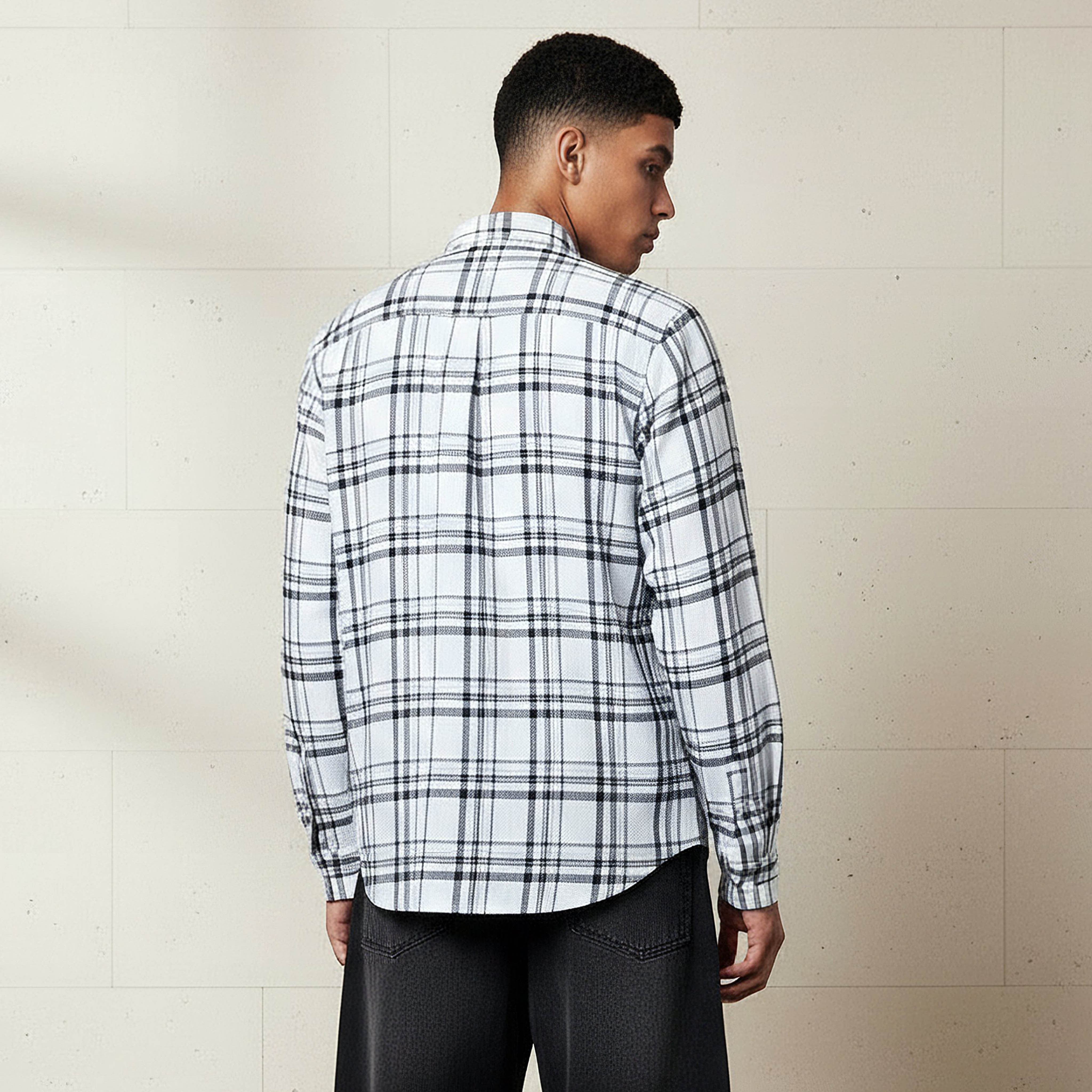 Lee Cooper Men Regular Fit Collared Checked Long Sleeves Shirt-men-clothing-shirts-image-3