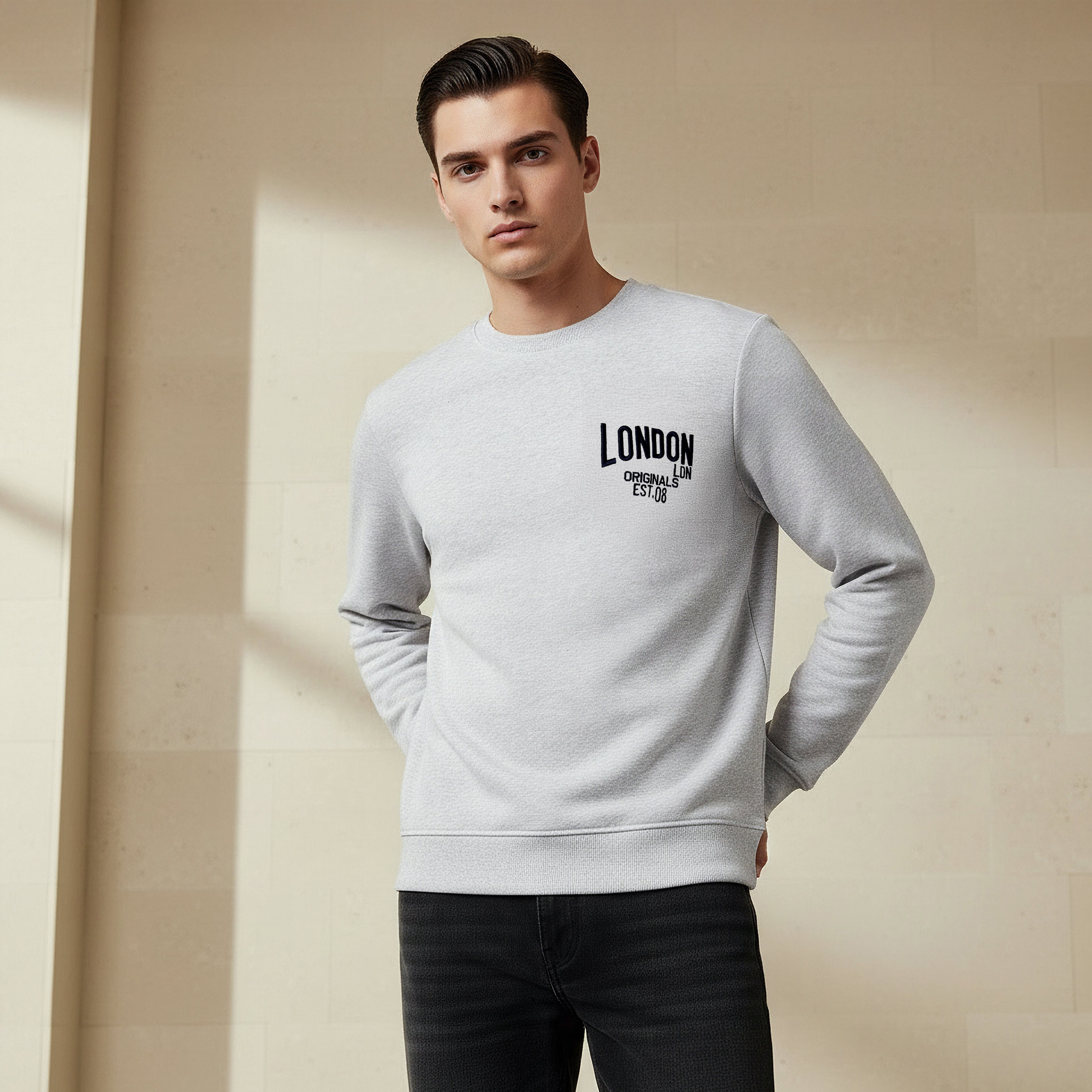 Lee Cooper Men Regular Fit Logo Print Cotton Sweatshirt-men-winterwear-hoodiesandsweatshirts-image-1