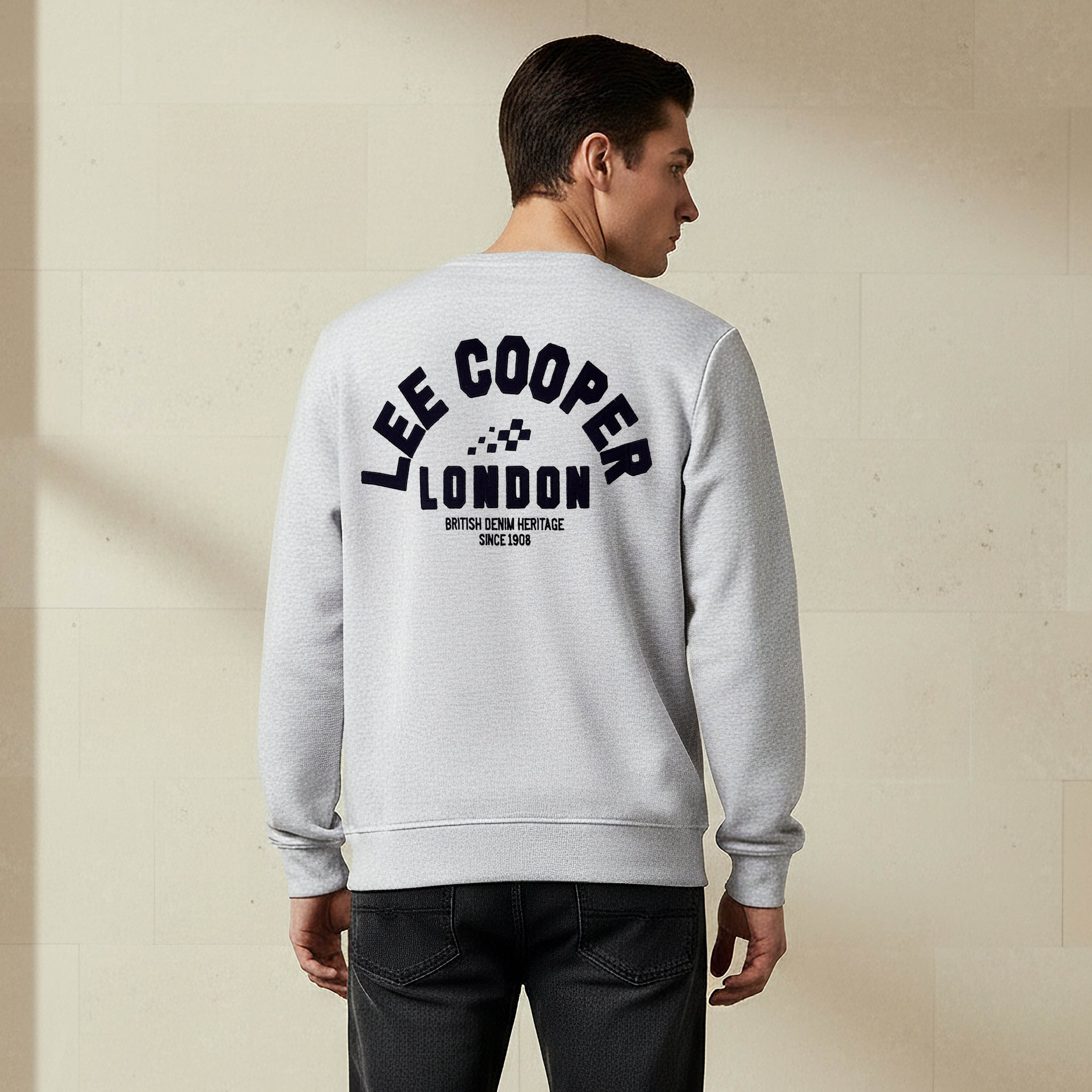 Lee Cooper Men Regular Fit Logo Print Cotton Sweatshirt-men-winterwear-hoodiesandsweatshirts-image-3