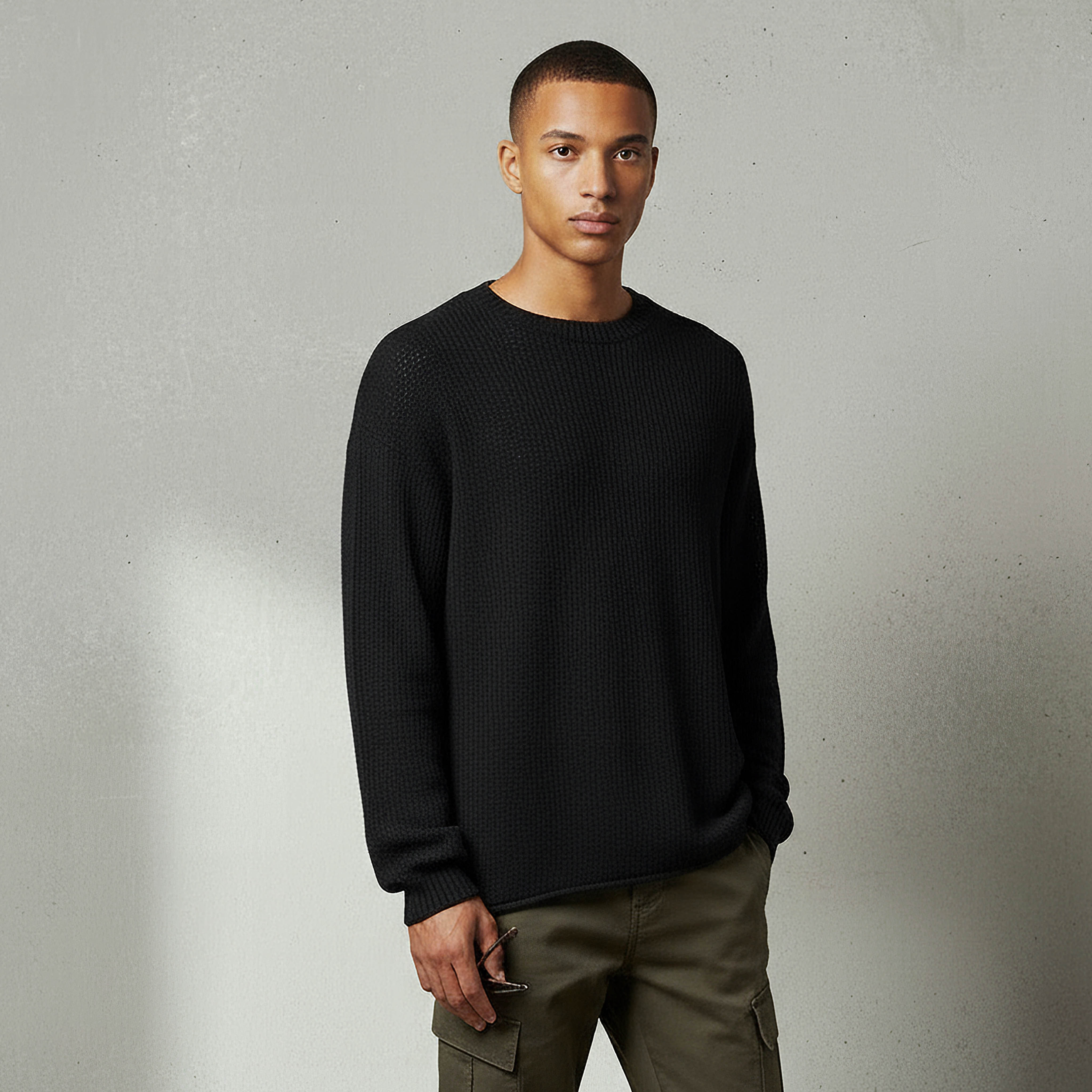 Lee Cooper Men Crew Neck Knit Texture Osaka Sweater-men-clothing-sweatersandpullovers-image-1
