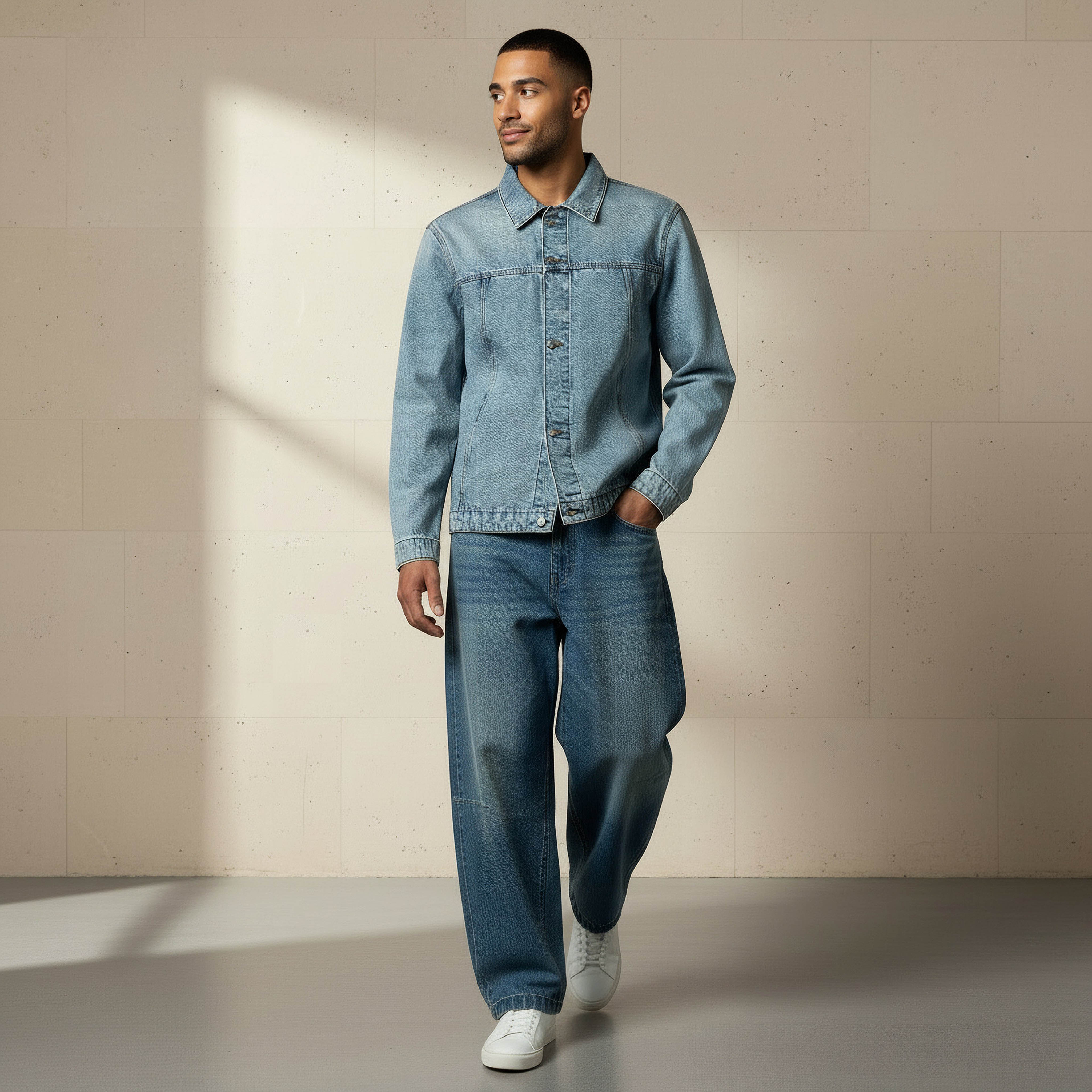 Lee Cooper Men Regular Fit Denim Trucker Jacket-men-clothing-jacketsandblazers-jackets-image-2