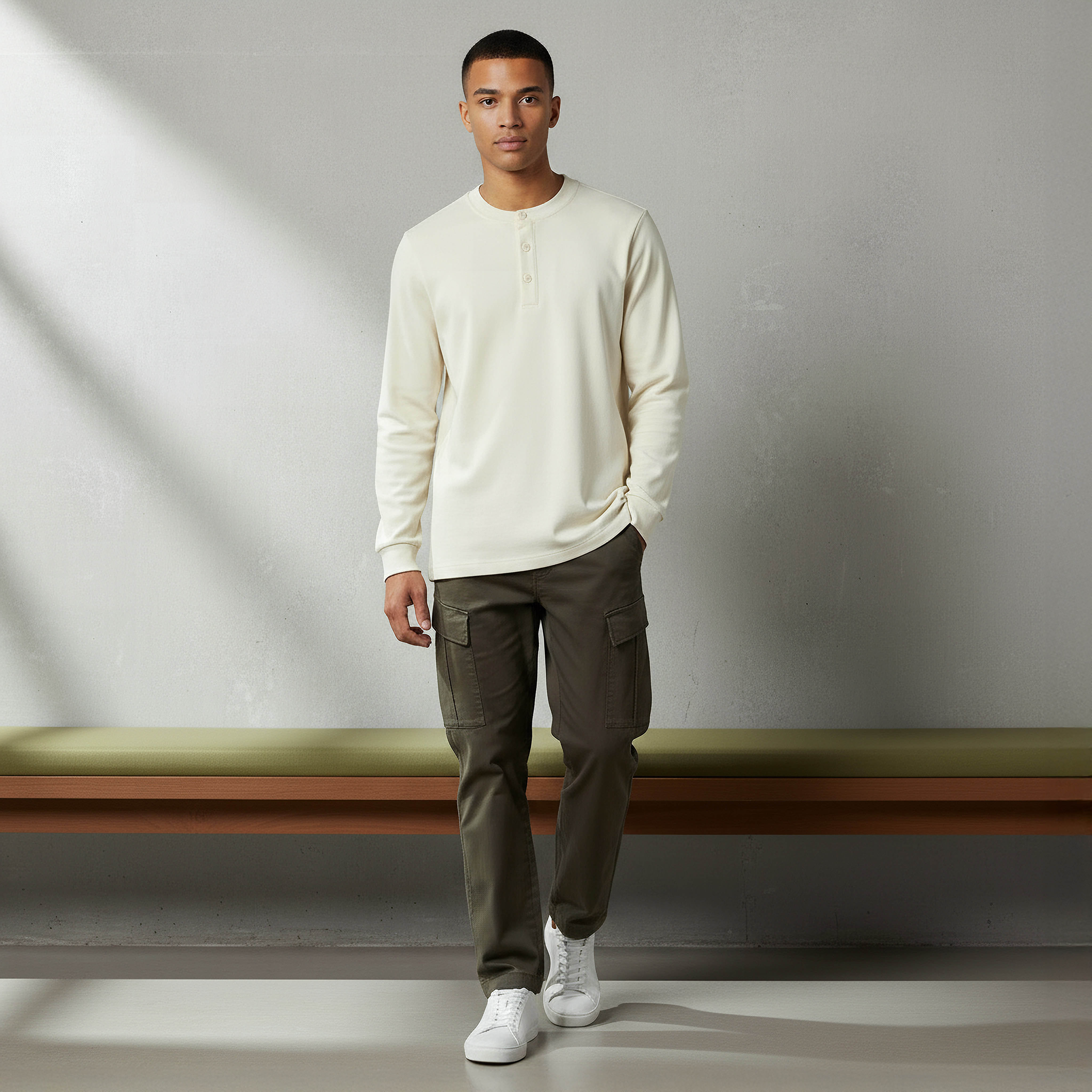 Lee Cooper Men Regular Fit Henley Neck Long Sleeve T-shirt-men-clothing-tshirtsandpolos-tshirts-image-2
