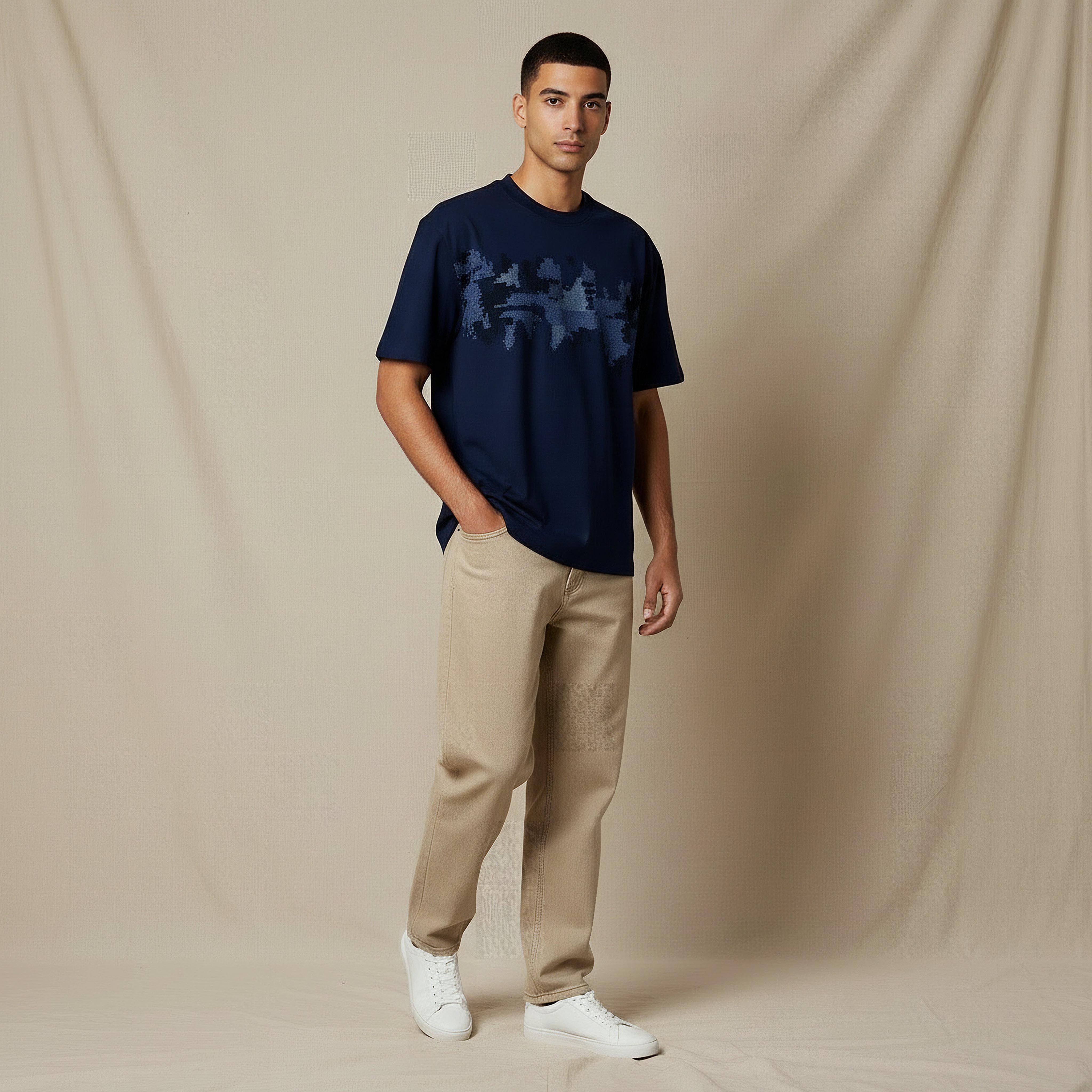 Lee Cooper Men Regular Fit Crew Neck Short Sleeve Embroidered T-shirt-men-clothing-tshirtsandpolos-tshirts-image-2