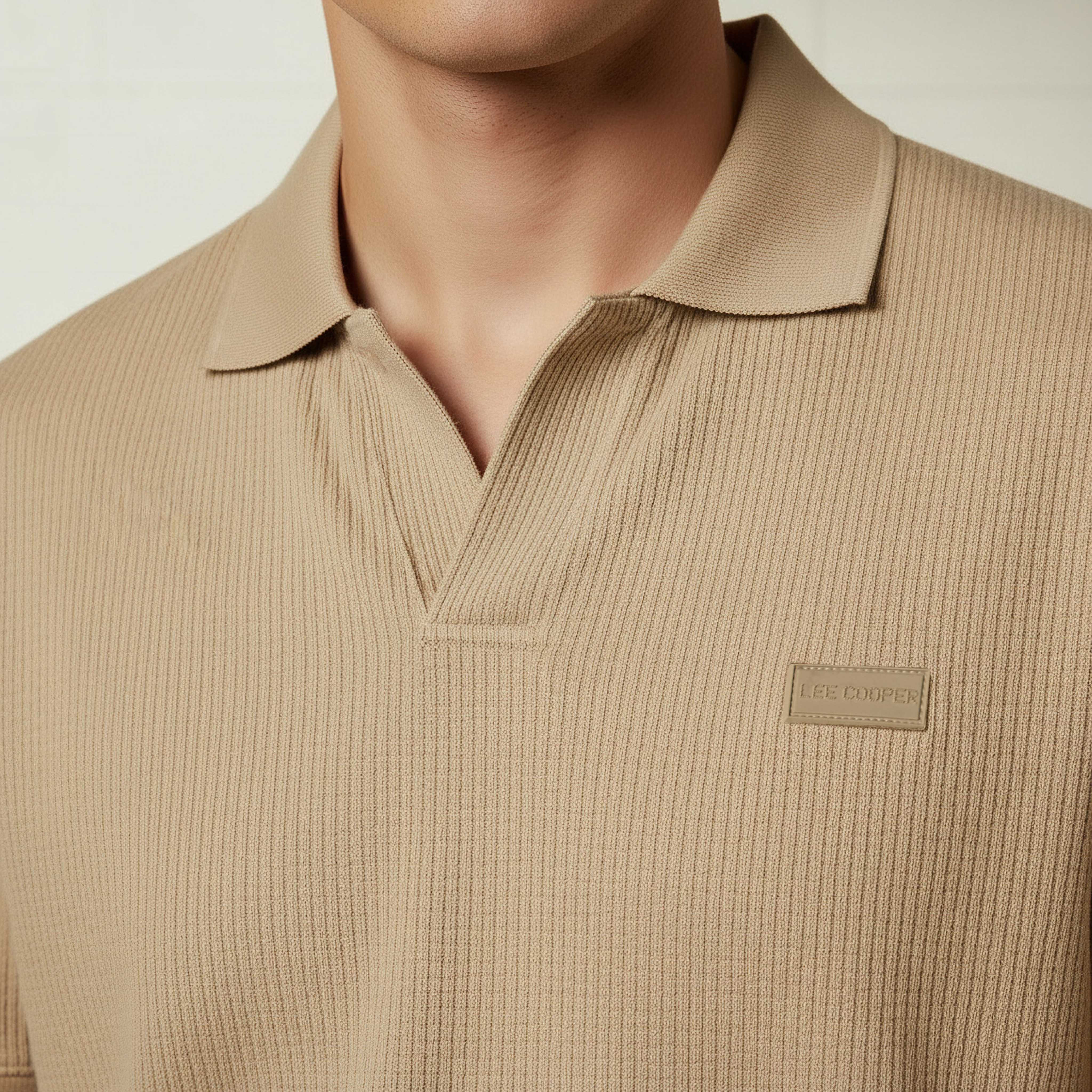 Lee Cooper Men Regular Fit Collared Neck Short Sleeve Ribbed Polo T-shirt-men-clothing-tshirtsandpolos-tshirts-image-4