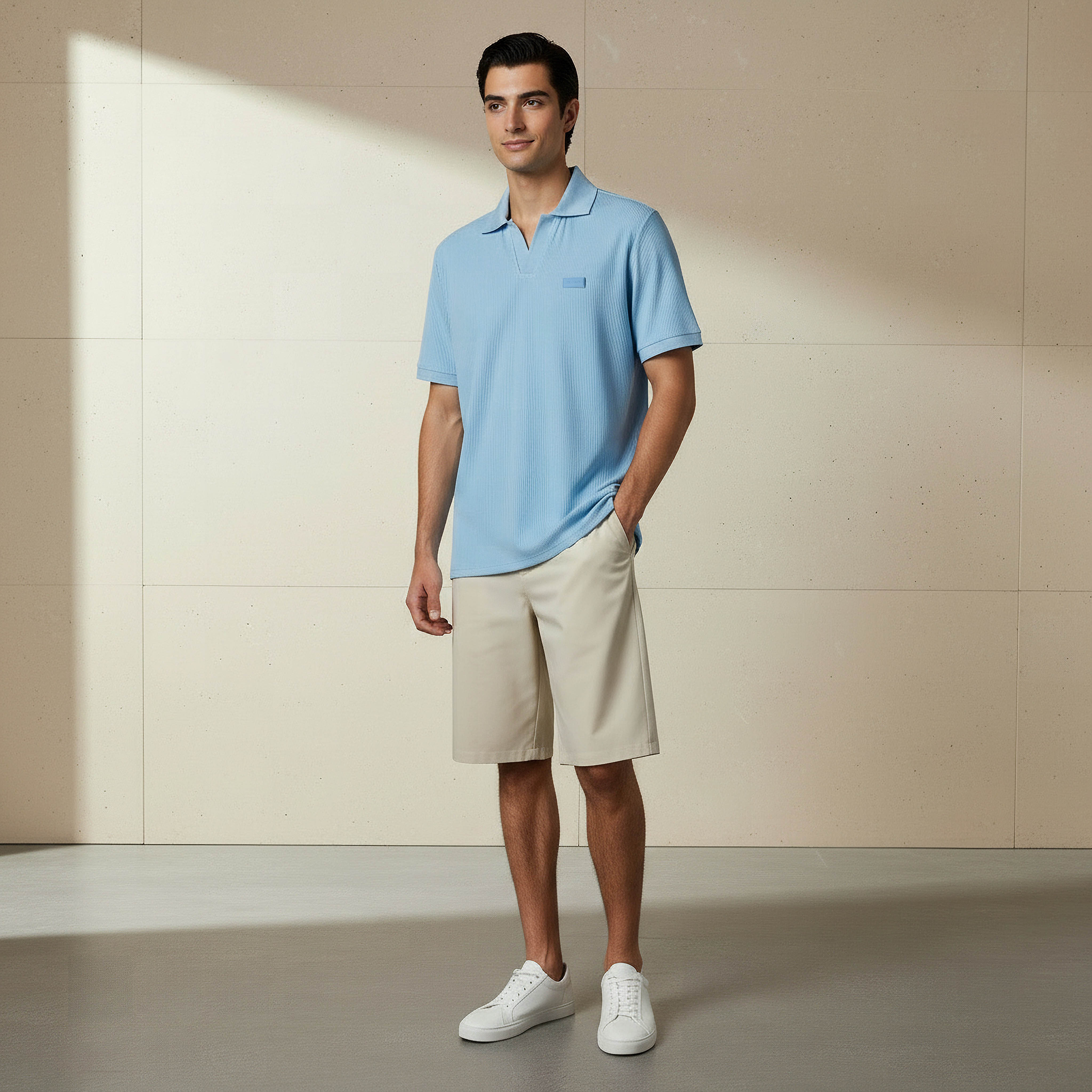 Lee Cooper Men Regular Fit Collared Neck Short Sleeve Ribbed Polo T-shirt-men-clothing-tshirtsandpolos-tshirts-image-2