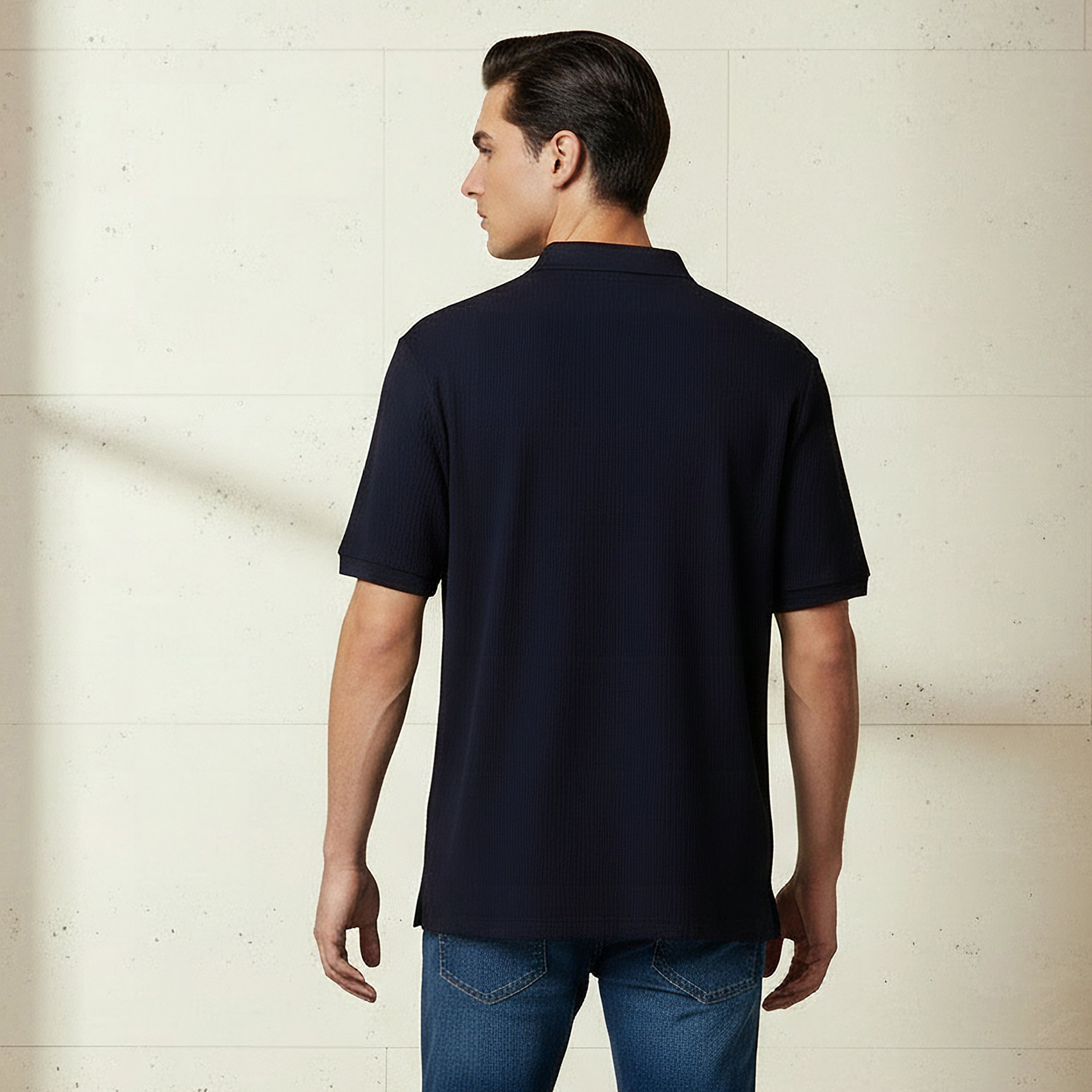 Lee Cooper Men Regular Fit Collared Neck Short Sleeve Ribbed Polo T-shirt-men-clothing-tshirtsandpolos-tshirts-image-3