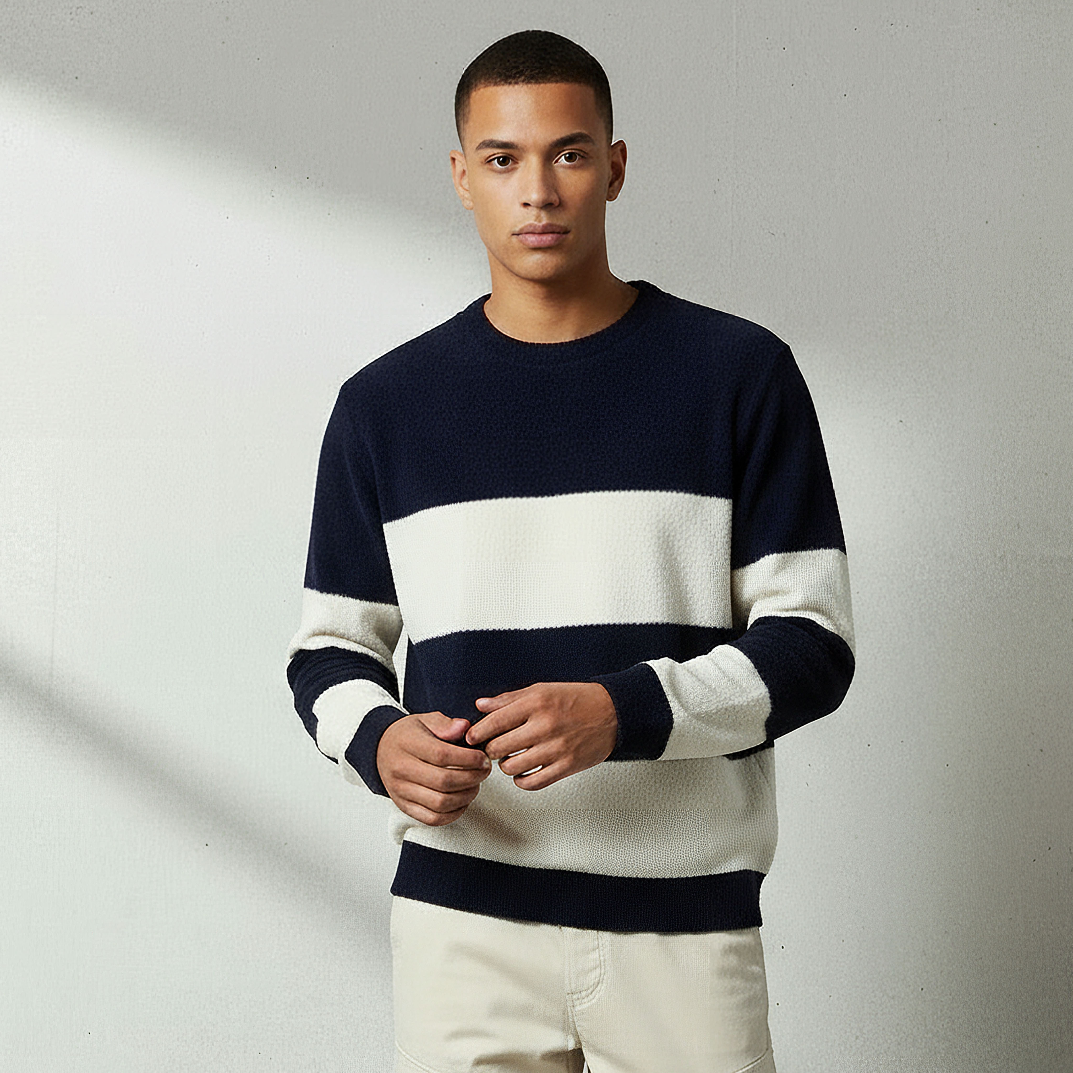 Lee Copper Men Regular Fit Striped Sweater-men-winterwear-hoodiesandsweatshirts-image-1