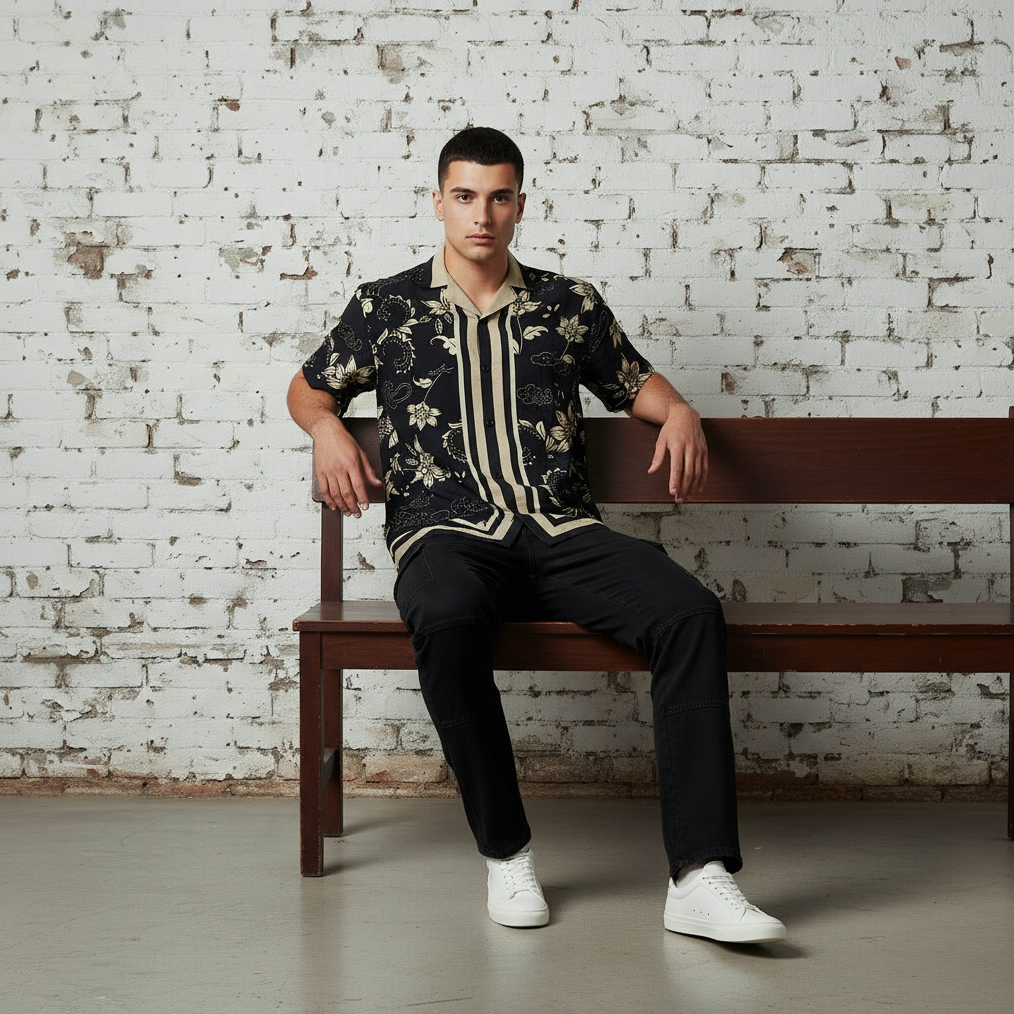 Lee Cooper Men Regular Fit Collared Floral Print Short Sleeve Shirt-men-clothing-shirts-image-5