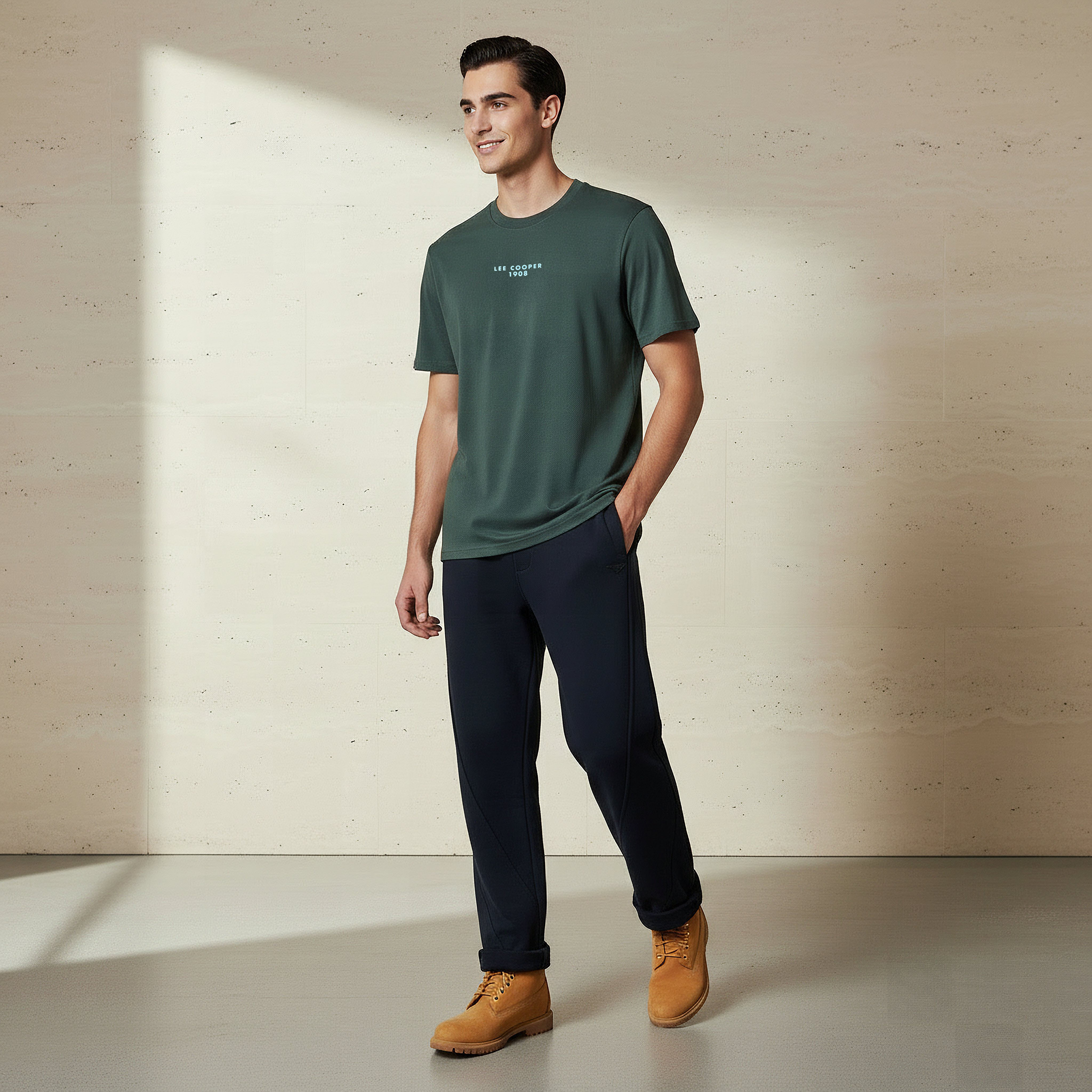 Lee Cooper Men Regular Fit Crew Neck Short Sleeve Printed T-shirt-men-clothing-tshirtsandpolos-tshirts-image-2