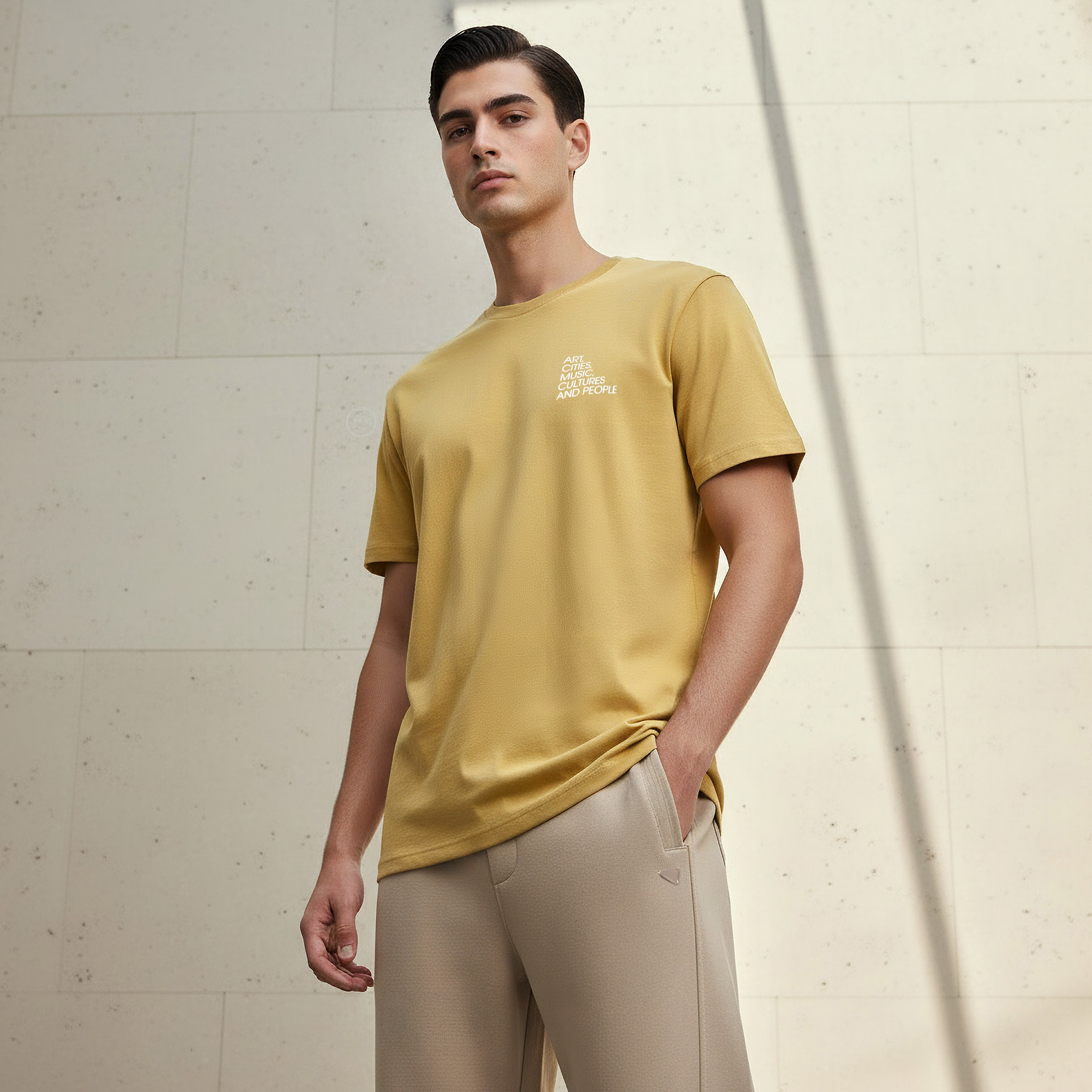 تيشيرت رجالي بقصة عادية بأكمام قصيرة ورقبة ضيقة وطبعات من لي كوبر-men-clothing-tshirtsandpolos-tshirts-image-1
