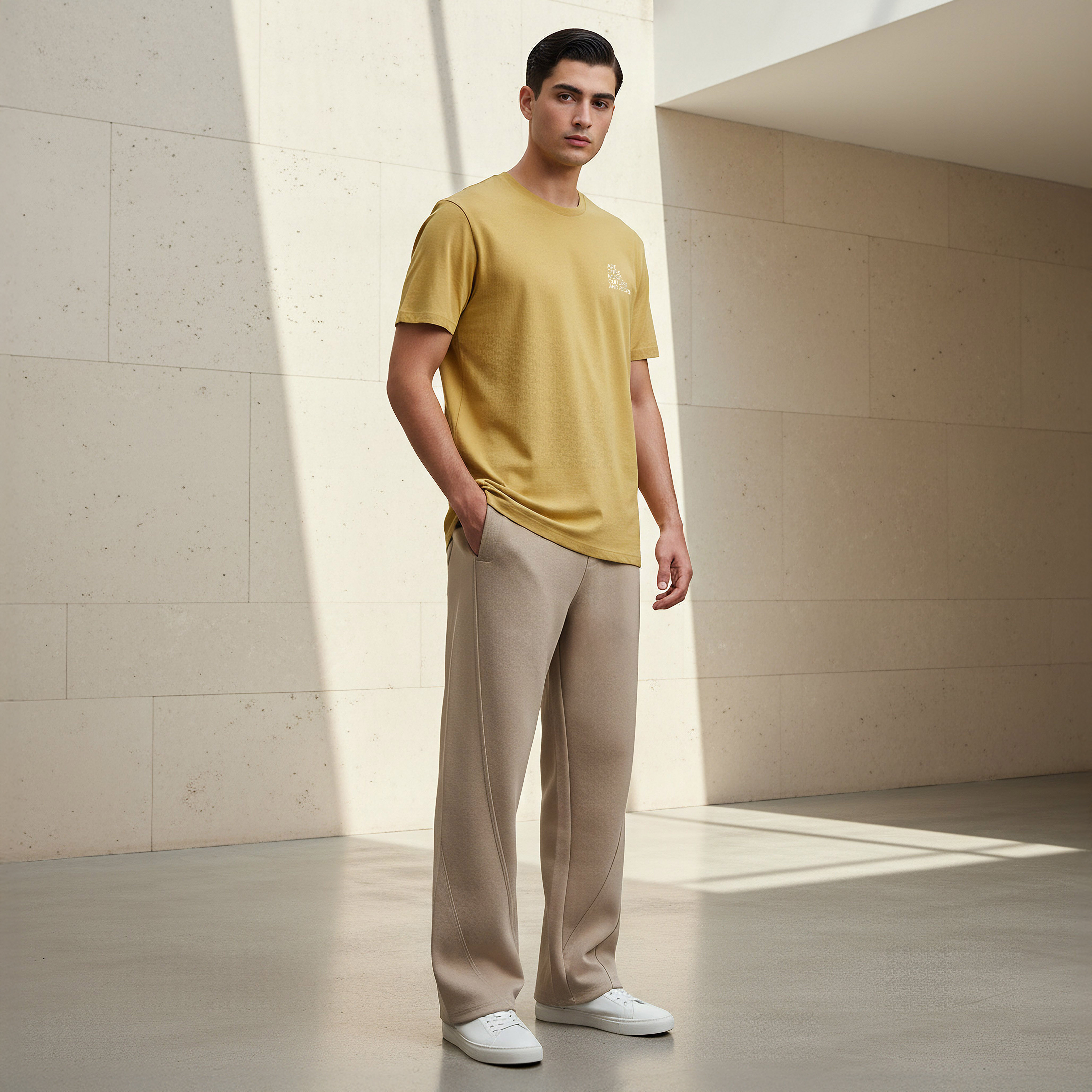 تيشيرت رجالي بقصة عادية بأكمام قصيرة ورقبة ضيقة وطبعات من لي كوبر-men-clothing-tshirtsandpolos-tshirts-image-2