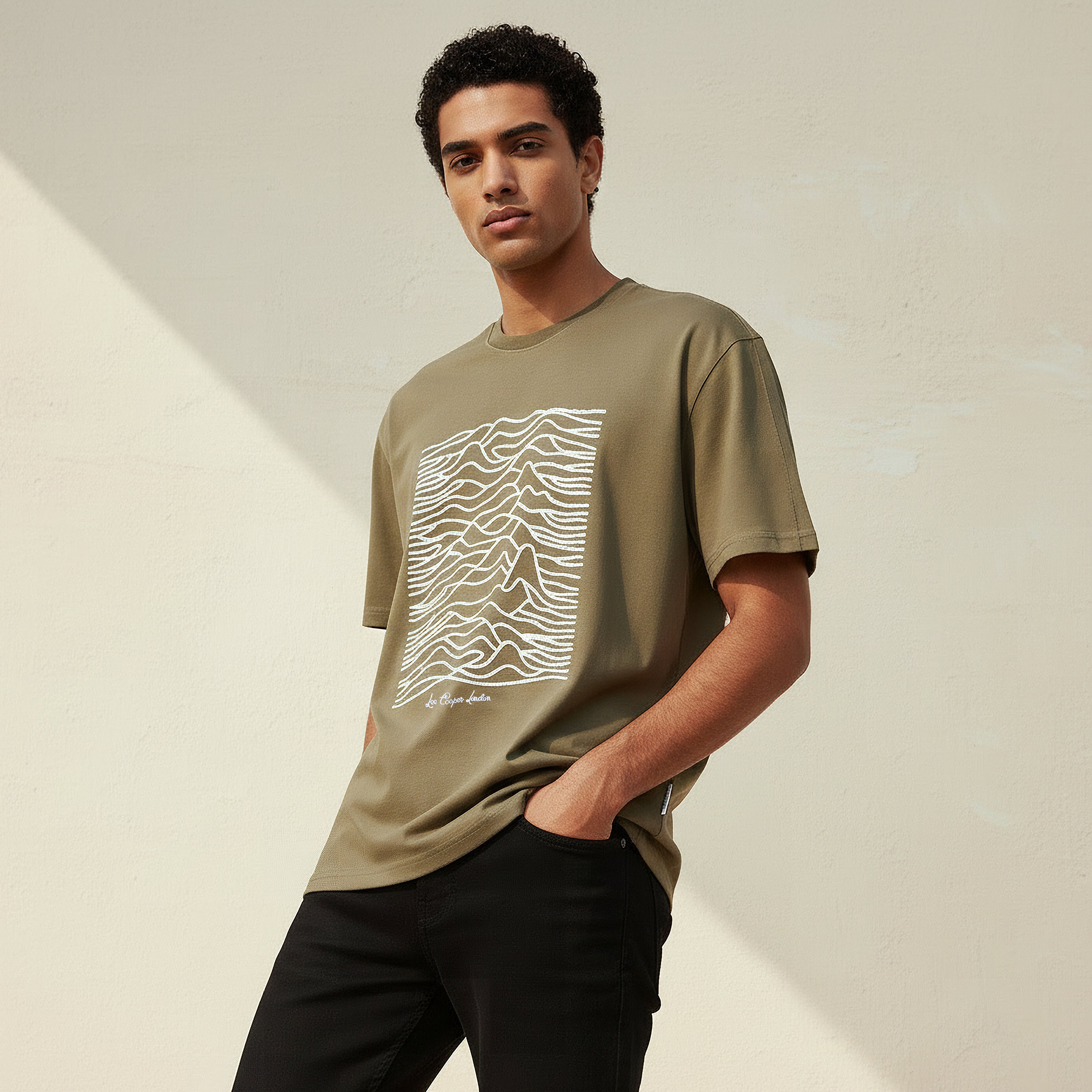 Lee Cooper Men Regular Fit Crew Neck Short Sleeves Embroidered T-shirt-men-clothing-tshirtsandpolos-tshirts-image-1