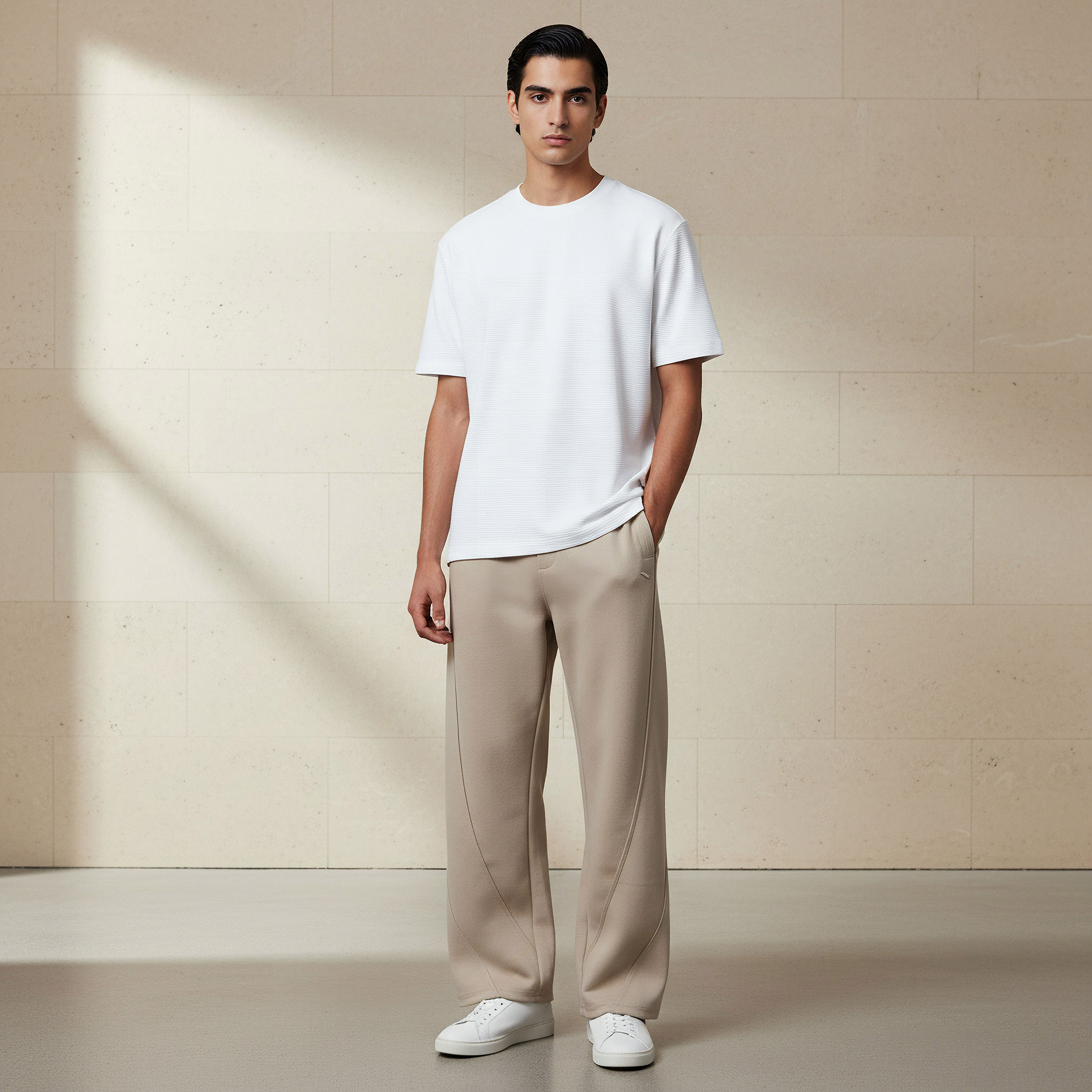 Lee Cooper Men Relaxed Fit Crew Neck Short Sleeves Ribbed T-shirt-men-clothing-tshirtsandpolos-tshirts-image-2