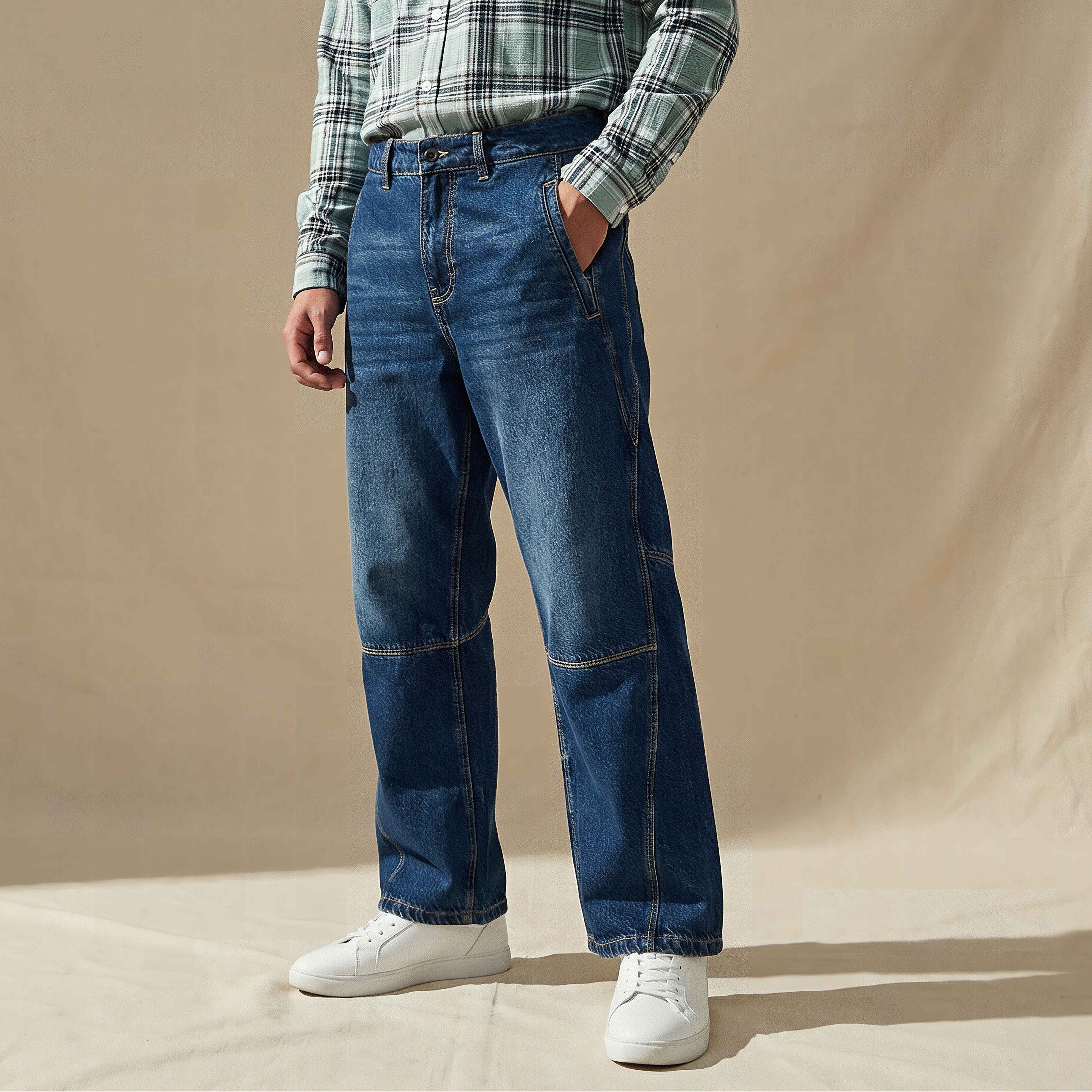 Lee Cooper Men Flared Mid-Rise Panelled Jeans-men-clothing-bottoms-jeans-image-1