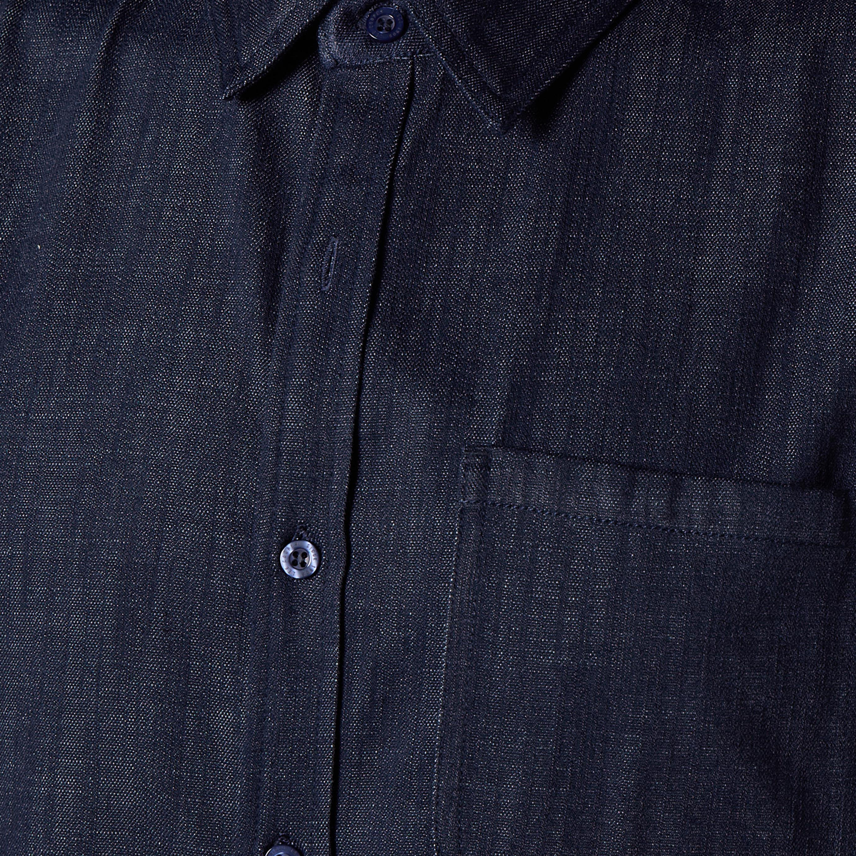 Lee Cooper Men Regular Fit Collared Textured Denim Shirt-men-clothing-shirts-image-4