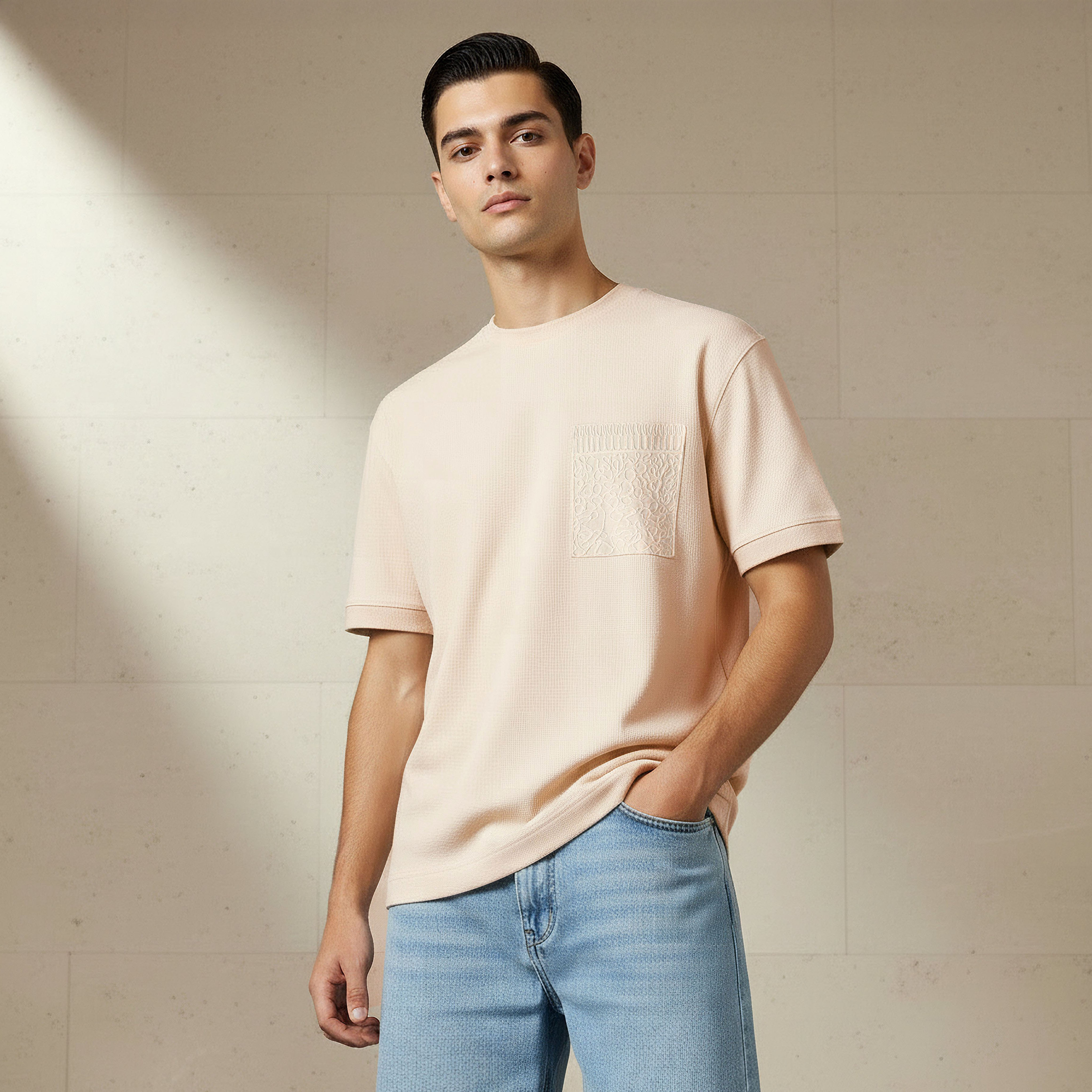 Lee Cooper Men Regular Fit Crew Neck Short Sleeves Embroidered T-shirt-men-clothing-tshirtsandpolos-tshirts-image-1