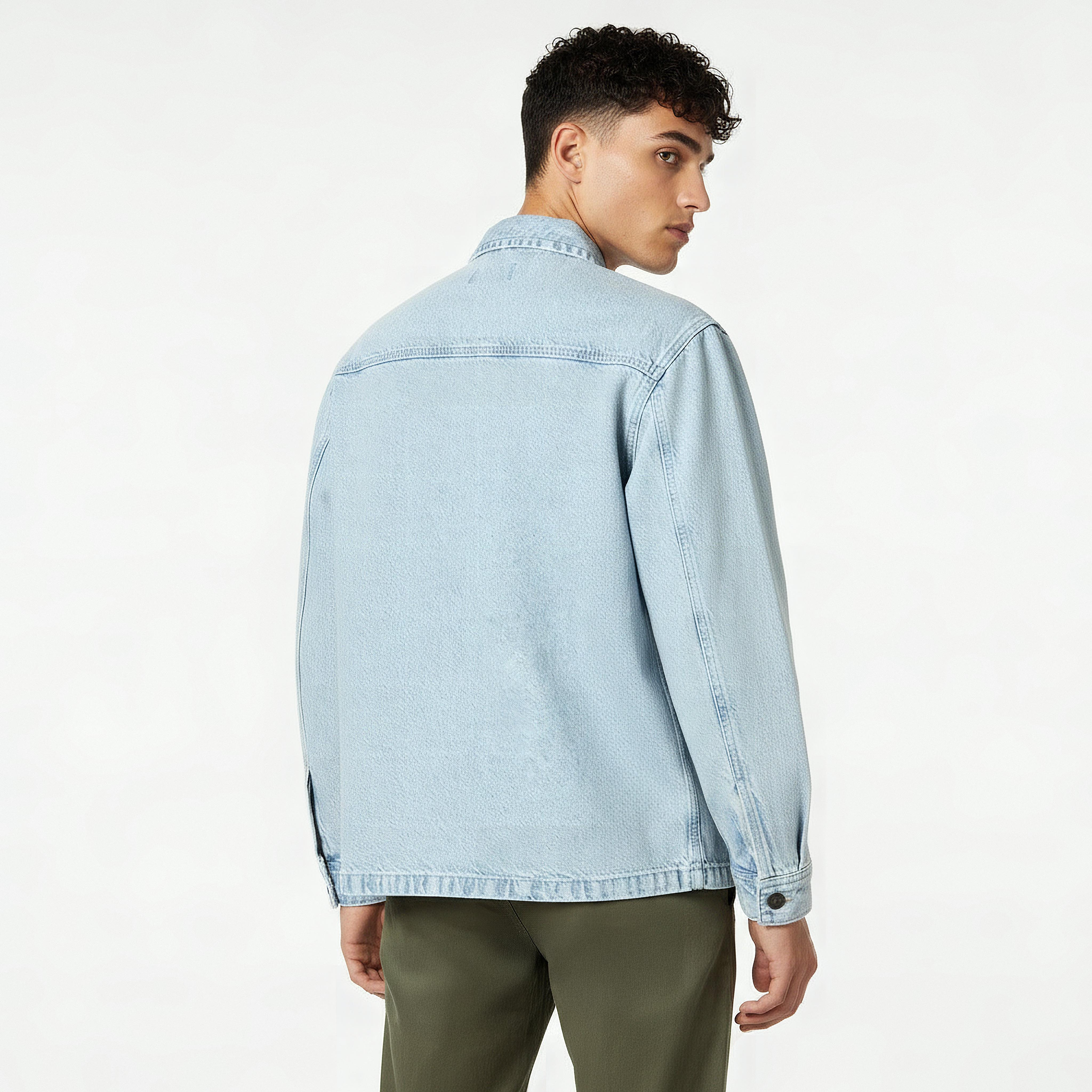 Lee Cooper Men Regular Fit Collared Long Sleeves Denim Shirt-men-clothing-shirts-image-3