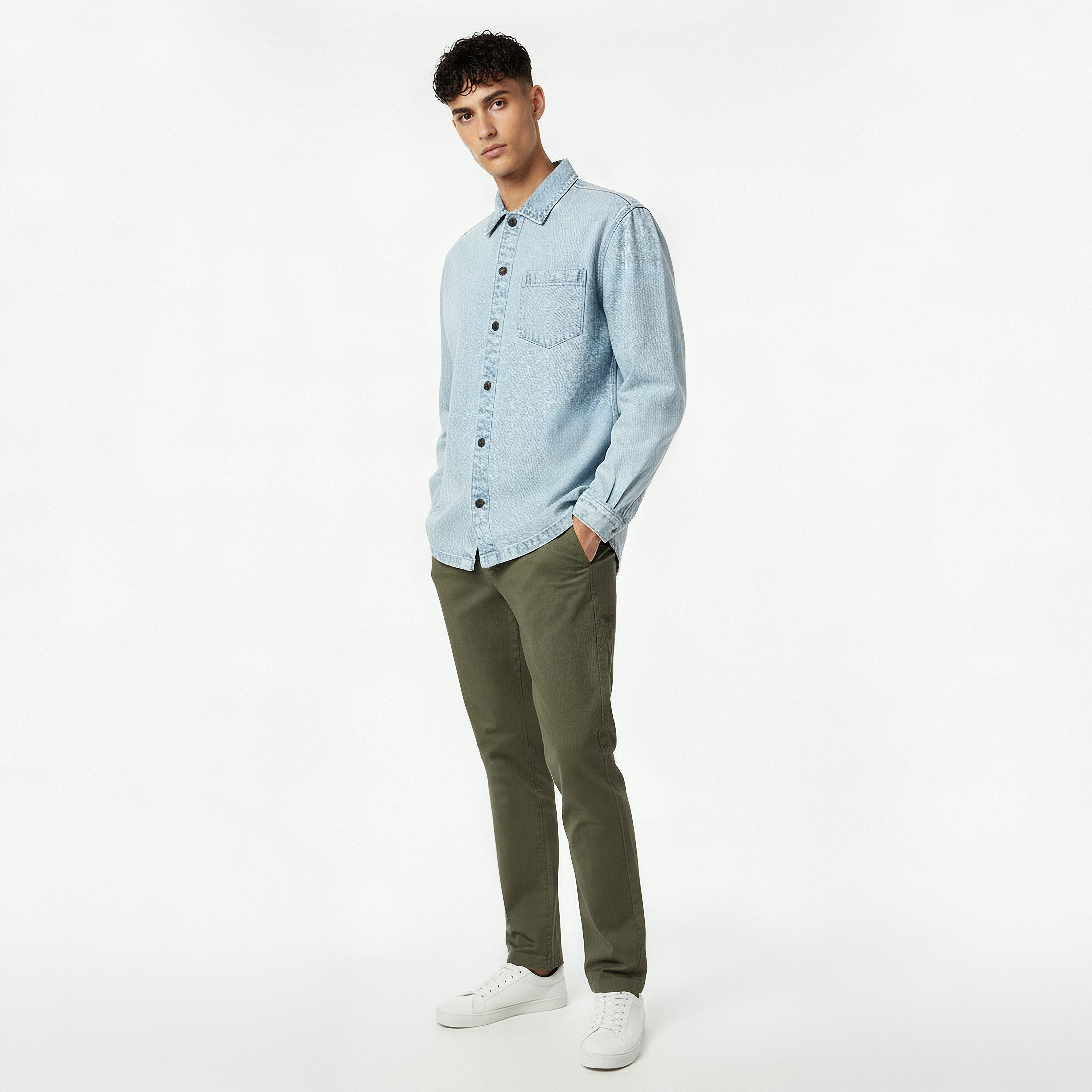 Lee Cooper Men Regular Fit Collared Long Sleeves Denim Shirt-men-clothing-shirts-image-4