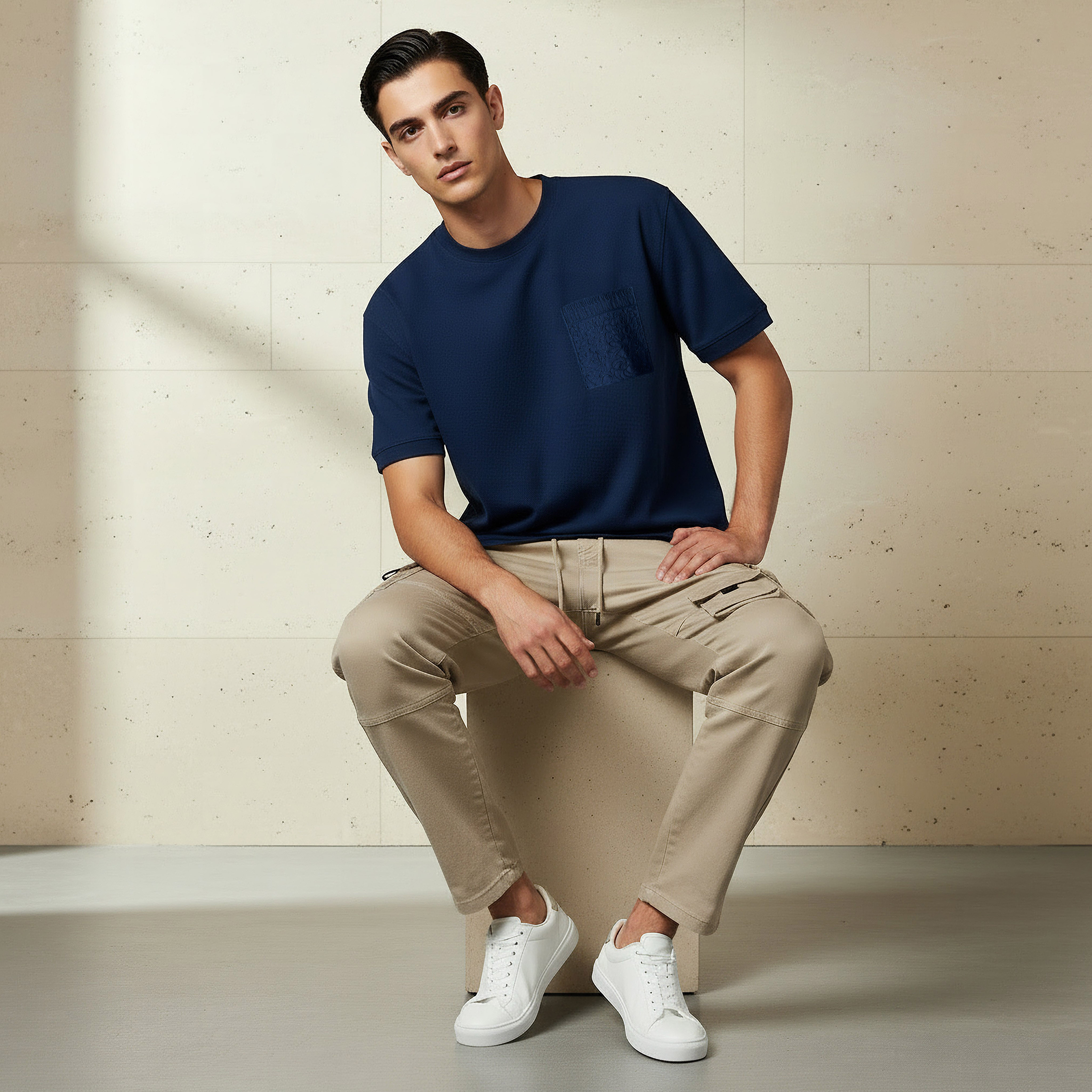 Lee Cooper Men Regular Fit Crew Neck Short Sleeves Embroidered T-shirt-men-clothing-tshirtsandpolos-tshirts-image-3