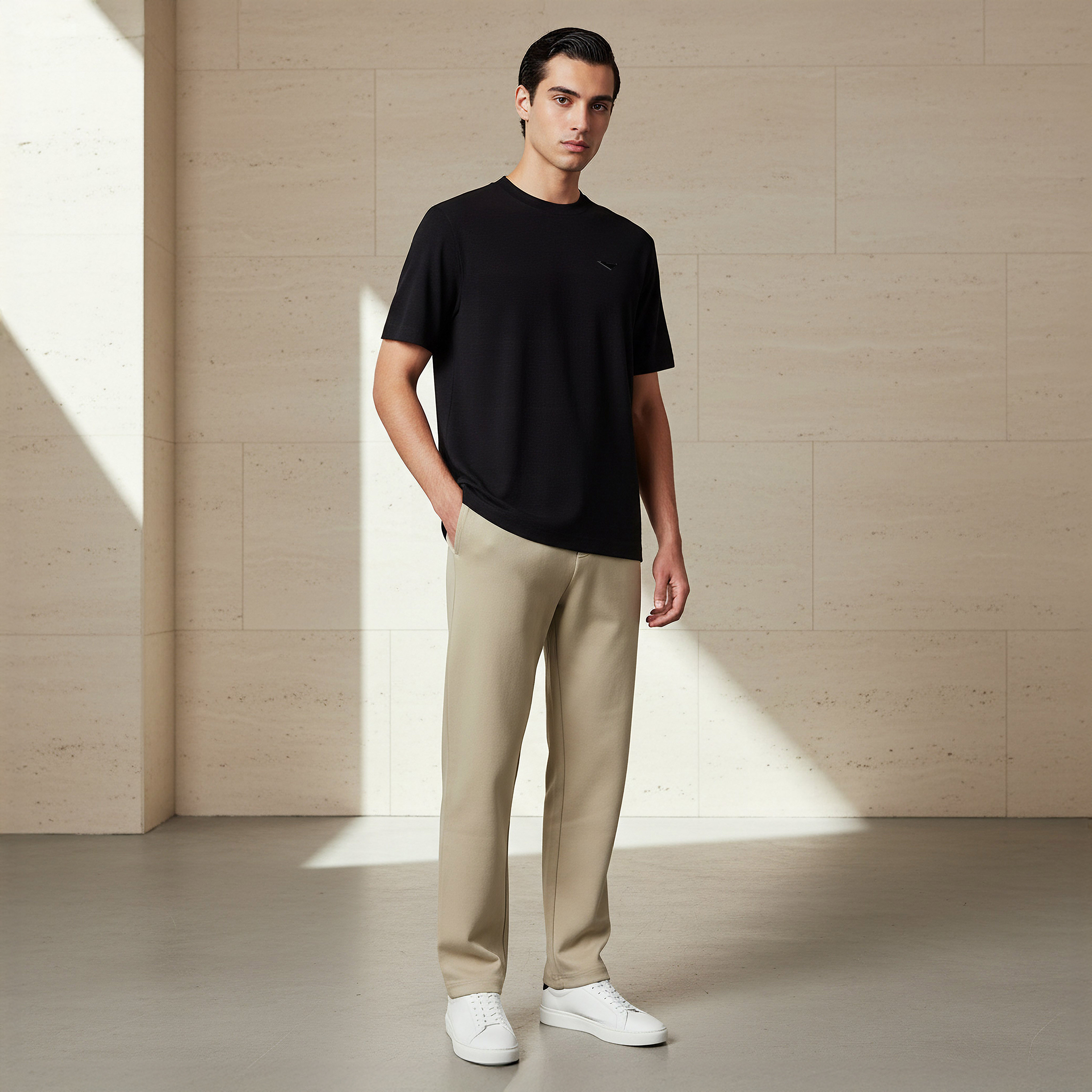 Lee Cooper Men Regular Fit Crew Neck Short Sleeves Badge Detail T-shirt-men-clothing-tshirtsandpolos-tshirts-image-2
