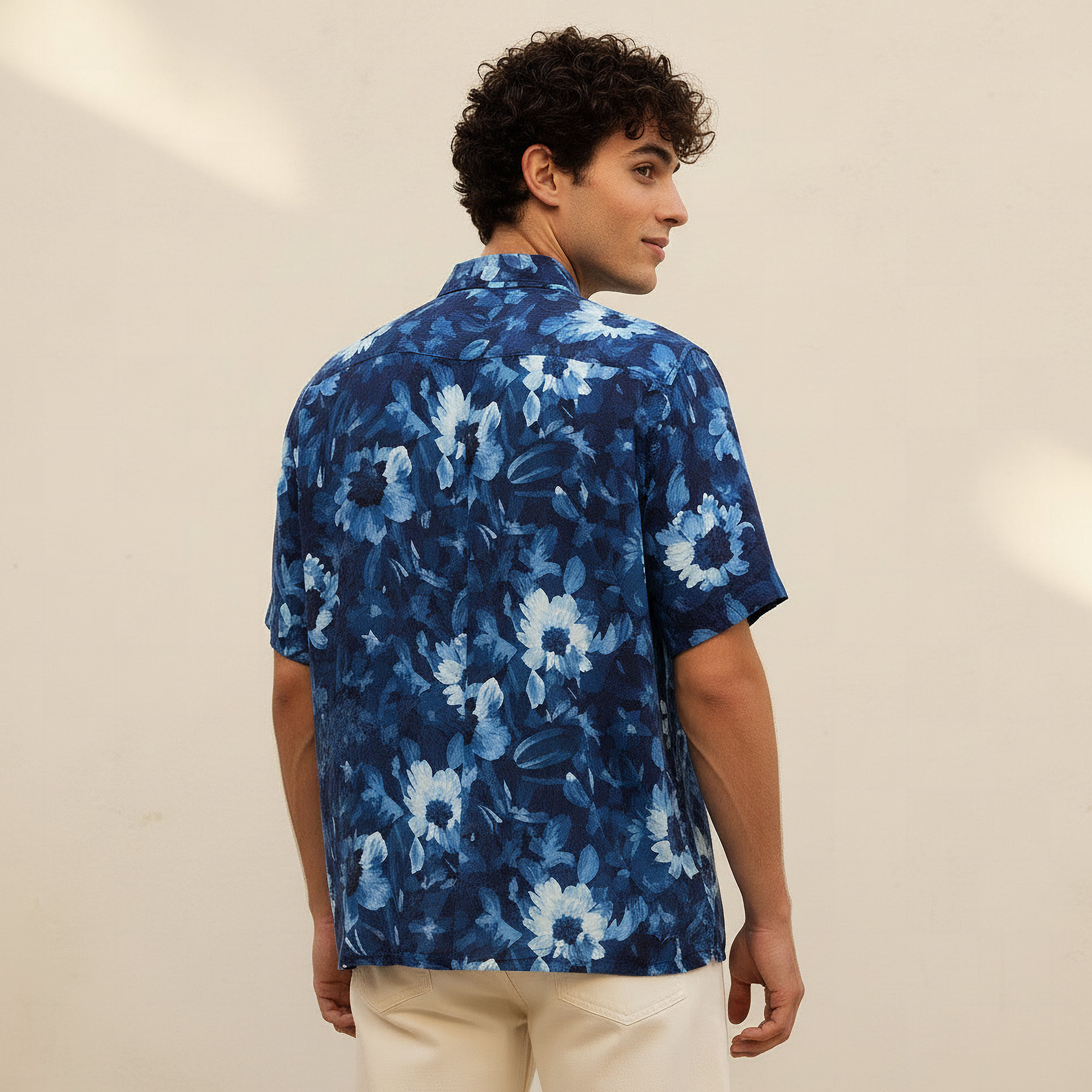 Lee Cooper Men Regular Fit Collared Floral Print Short Sleeves Shirt-men-clothing-shirts-image-4