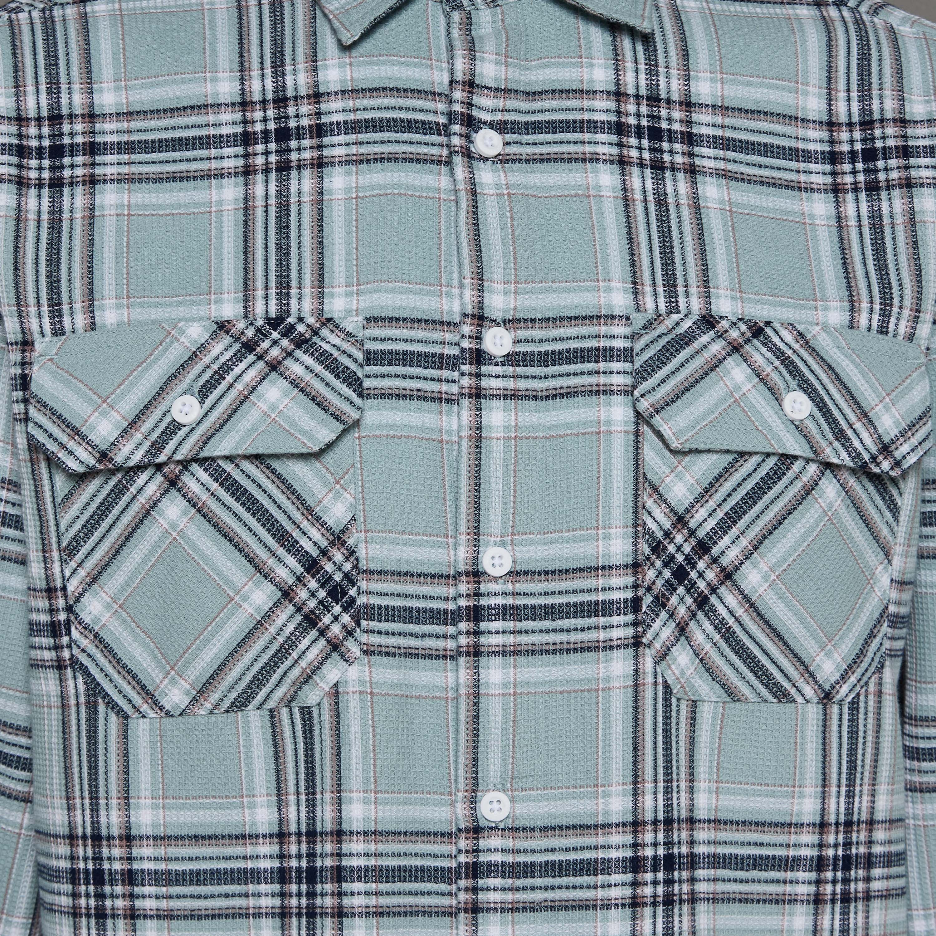 Lee Cooper Men Regular Fit Collared Checked Long Sleeve Shirt-men-clothing-shirts-image-2