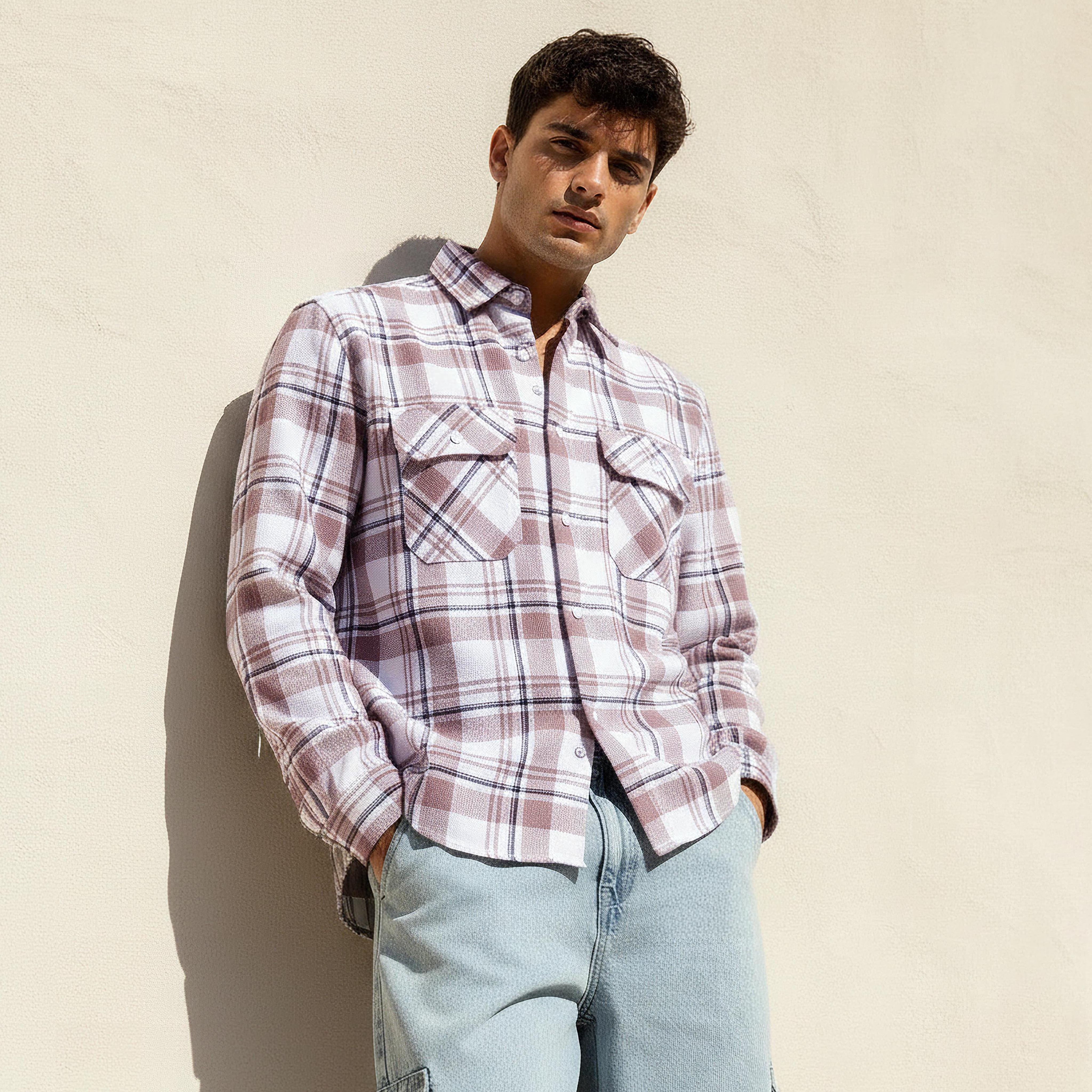 Lee Cooper Men Regular Fit Collared Checked Long Sleeve Shirt-PROMO_SP_SA_2FOR149_110625-image-1