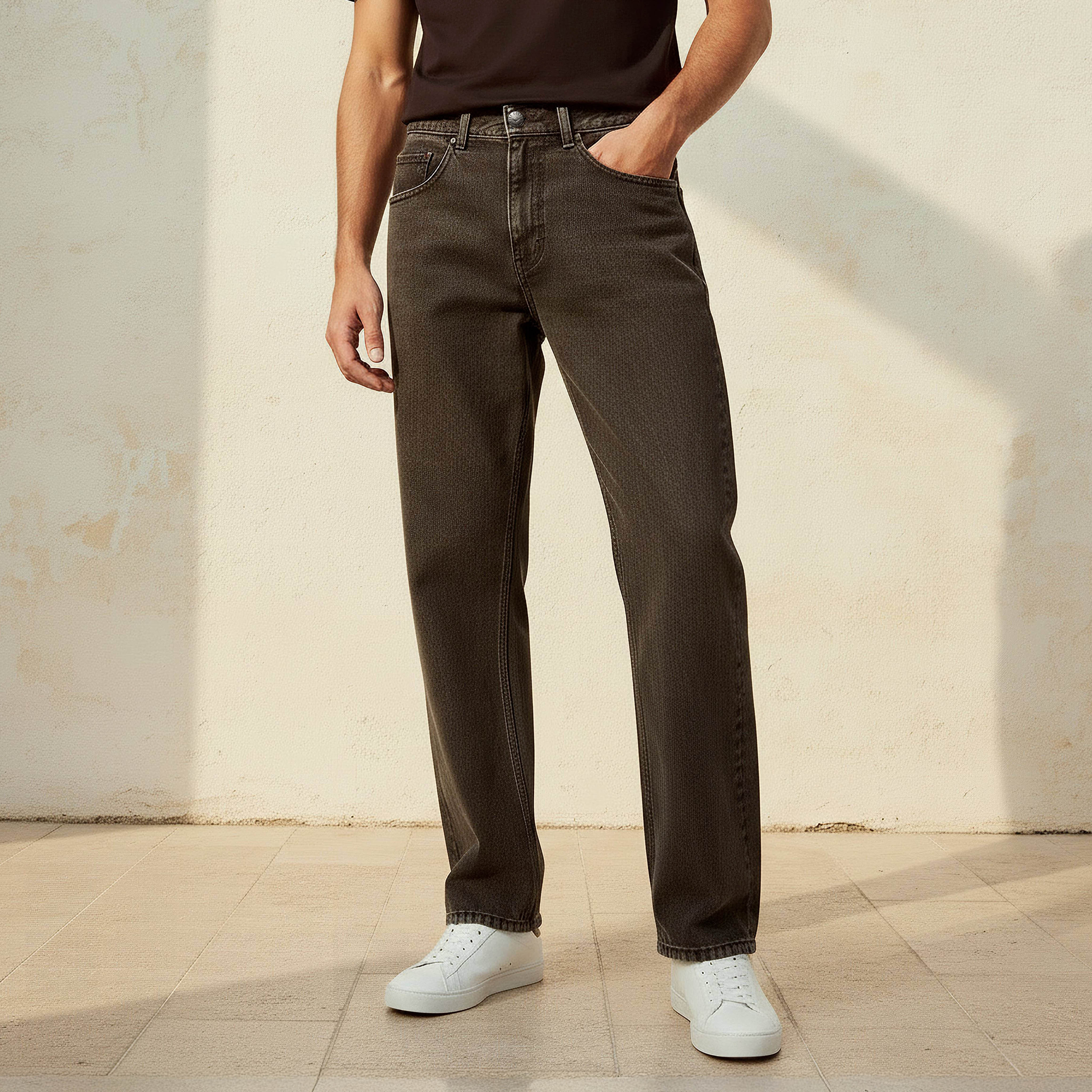 بنطلون جينز مستقيم بخصر متوسط الارتفاع للرجال من لي كوبر-men-clothing-bottoms-jeans-image-1