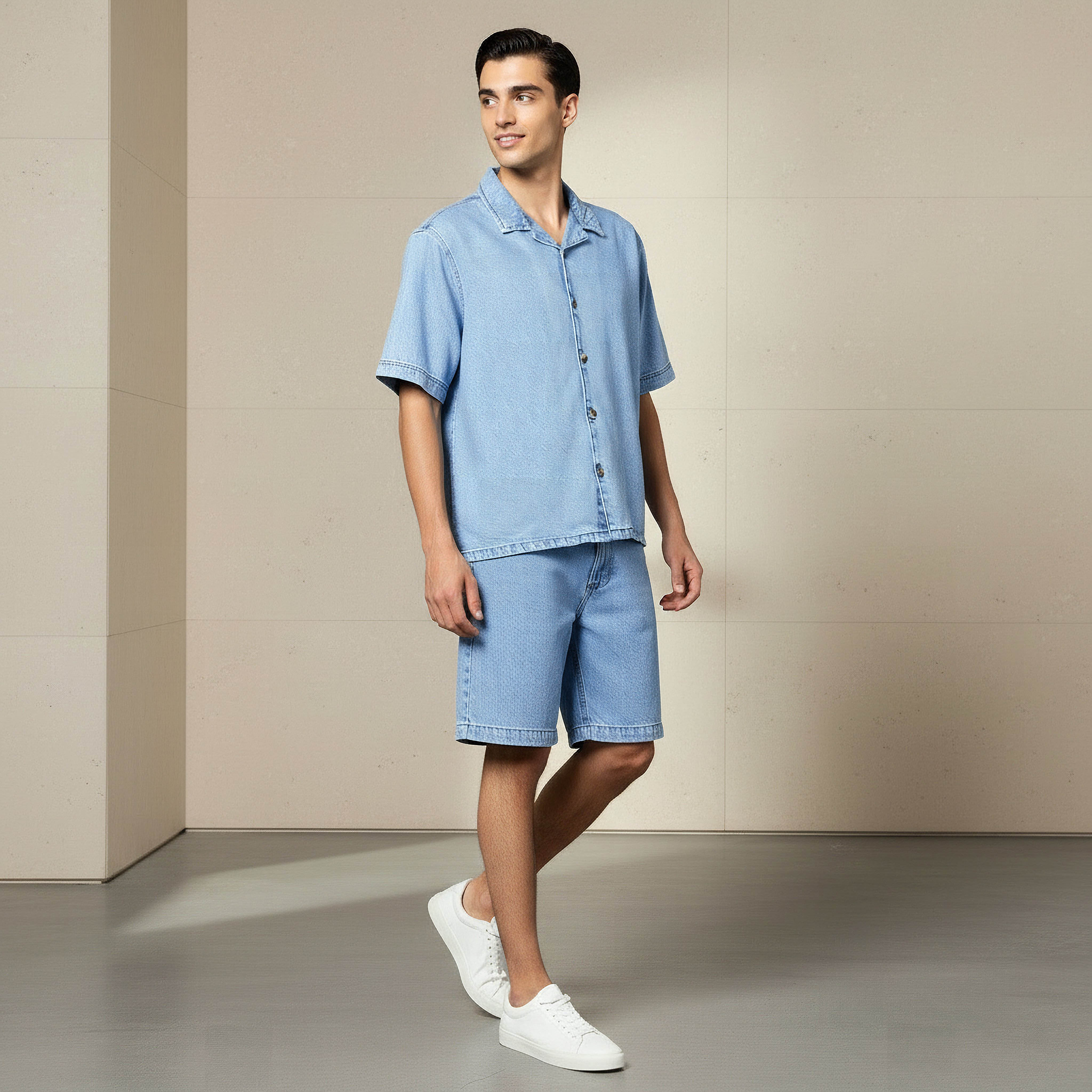 Lee Cooper Men Regular Fit Camp Collar Short Sleeve Shirt-men-clothing-shirts-image-2