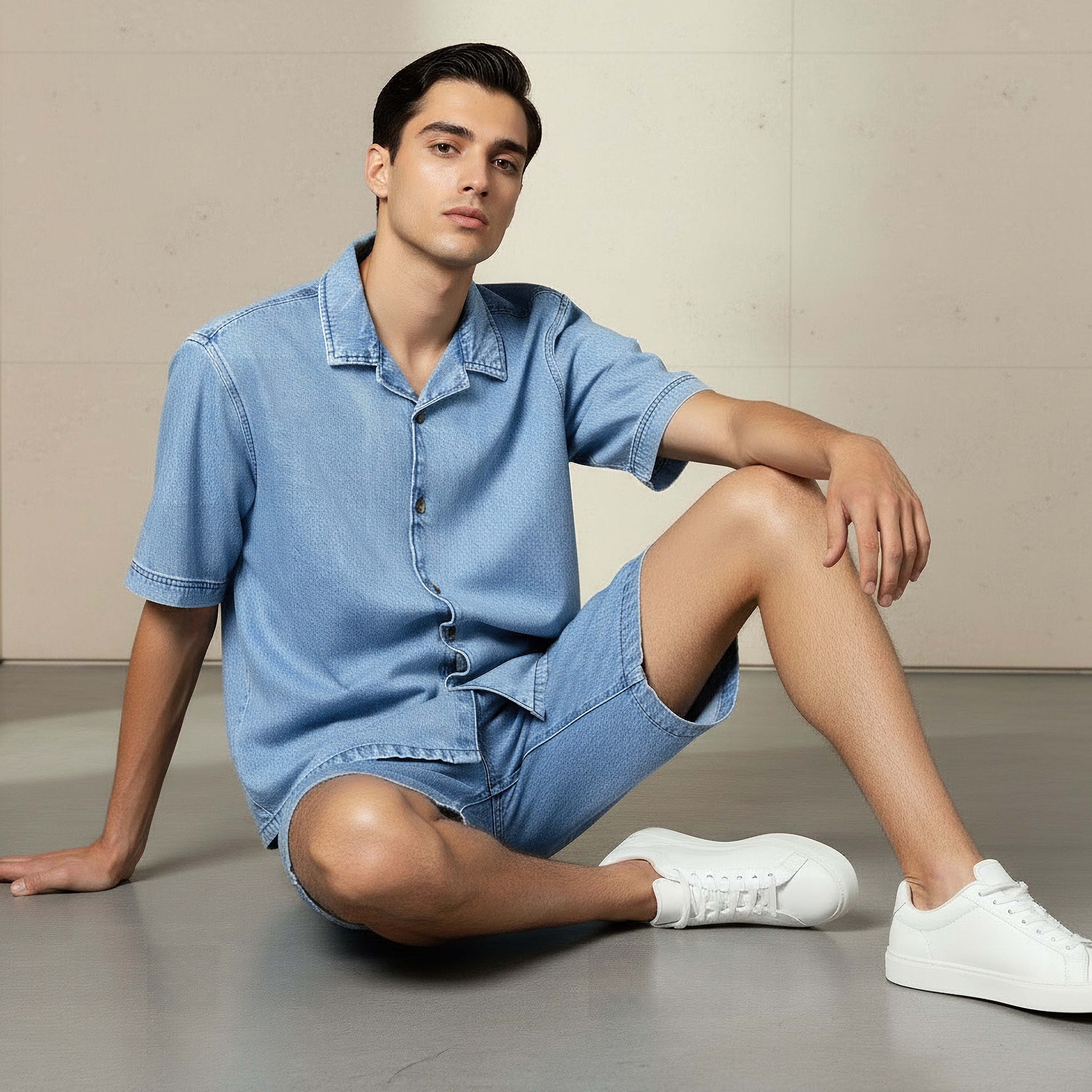 Lee Cooper Men Regular Fit Camp Collar Short Sleeve Shirt-men-clothing-shirts-image-5