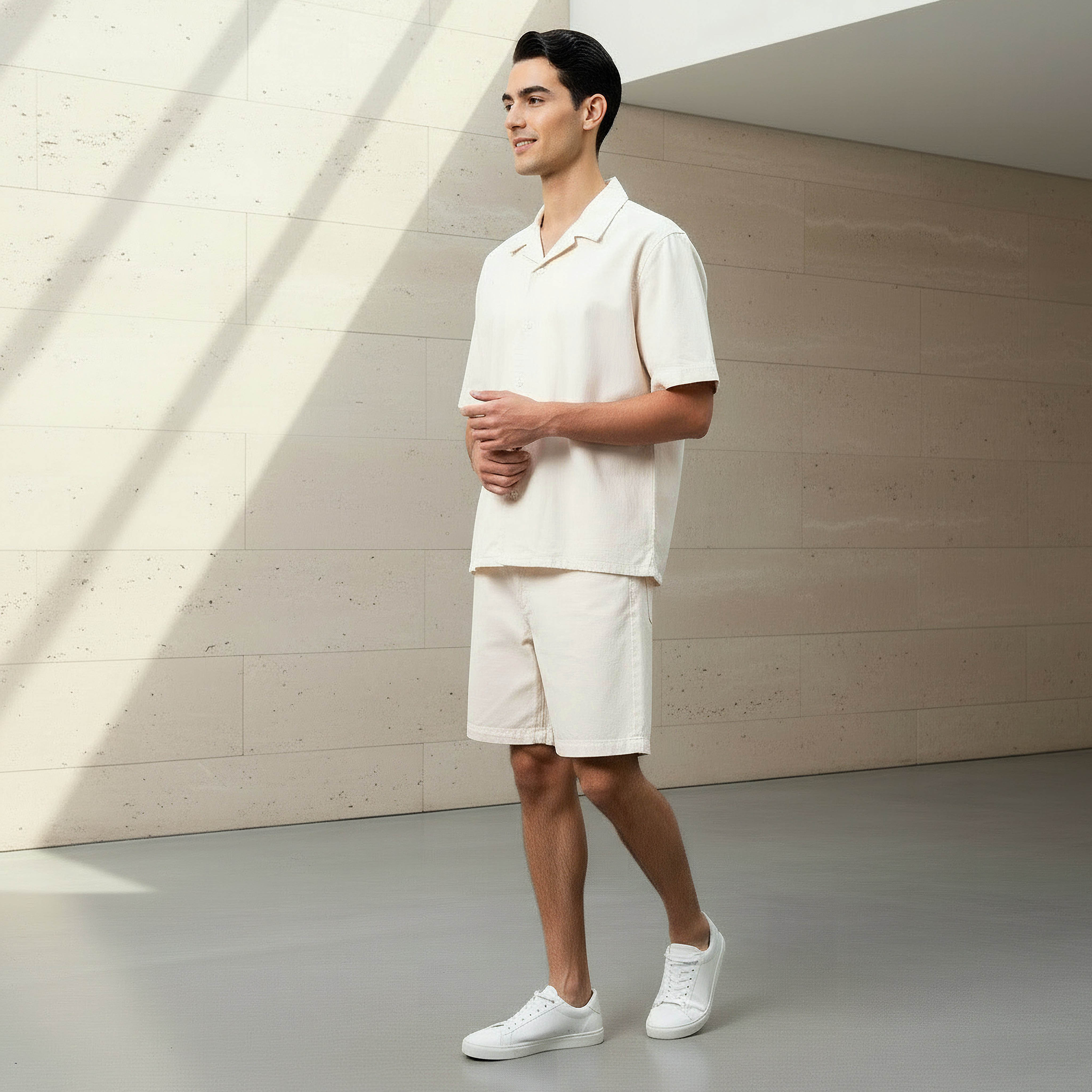قميص بقصة عادية وياقة كامب وأكمام قصيرة للرجال من لي كوبر-men-clothing-shirts-image-2