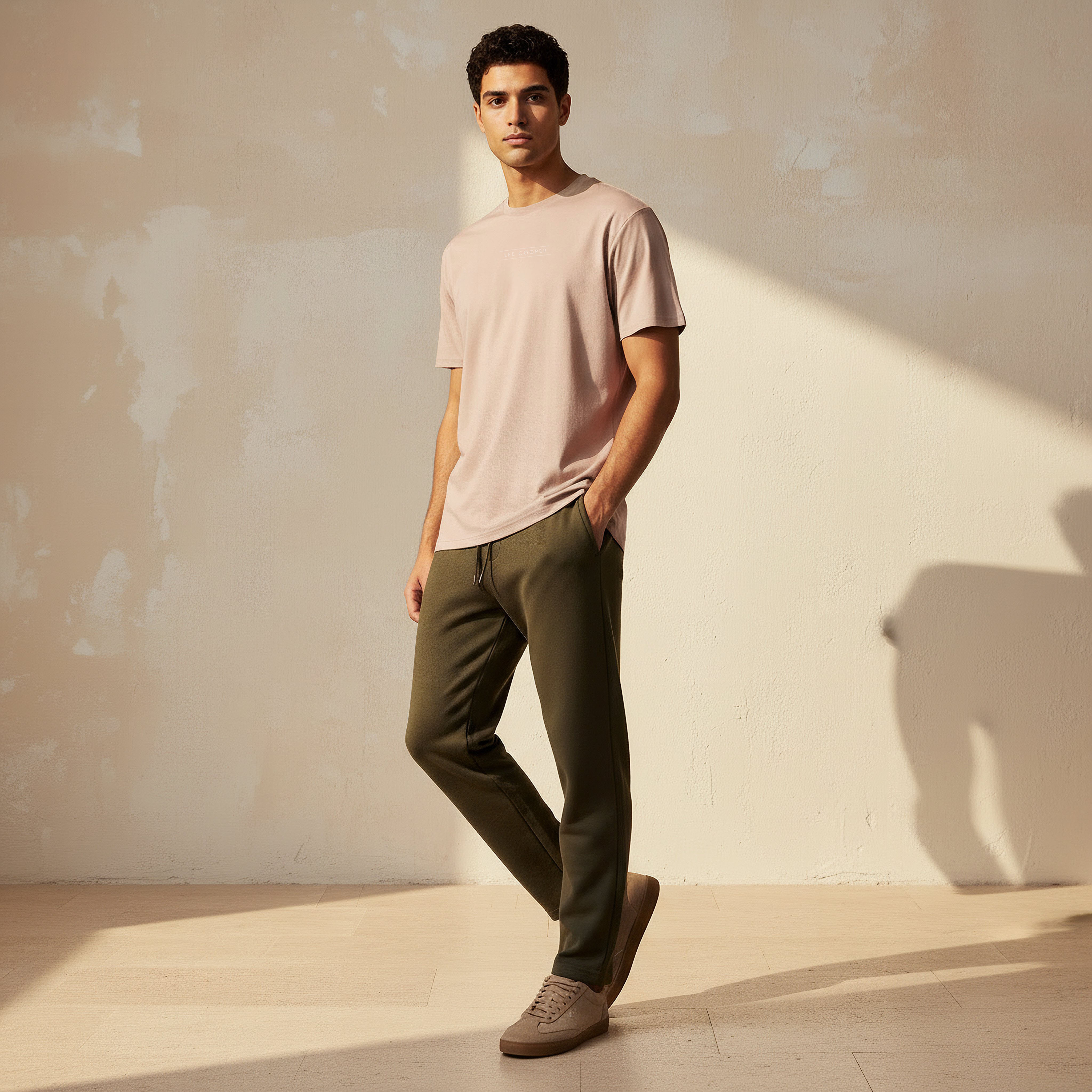 تيشيرت بقصة عادية وياقة ضيقة وأكمام قصيرة وطبعات شعار للرجال من لي كوبر-men-clothing-tshirtsandpolos-tshirts-image-4
