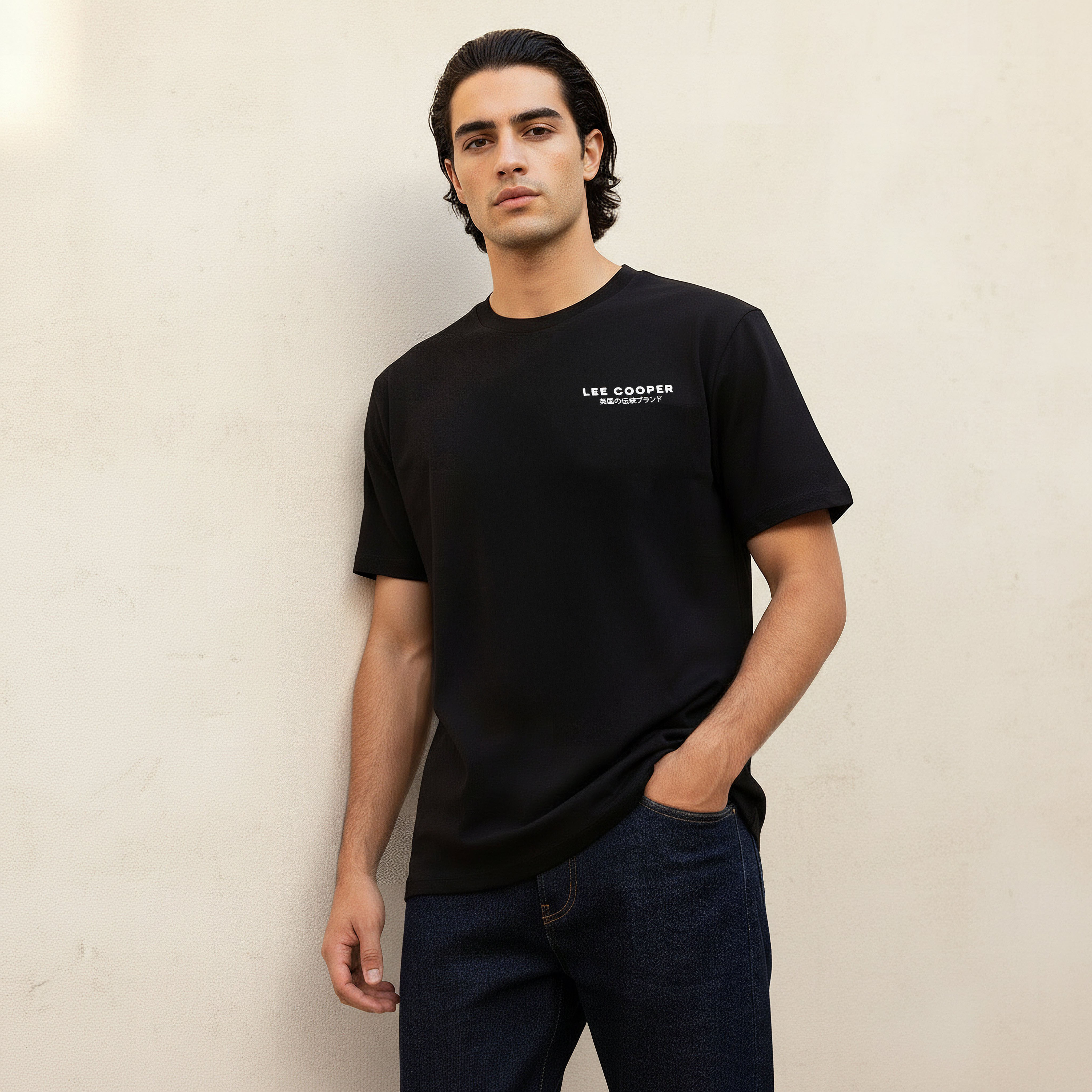 Lee Cooper Men Regular Fit Crew Neck Short Sleeve Logo Print T-shirt-men-clothing-tshirtsandpolos-tshirts-image-3