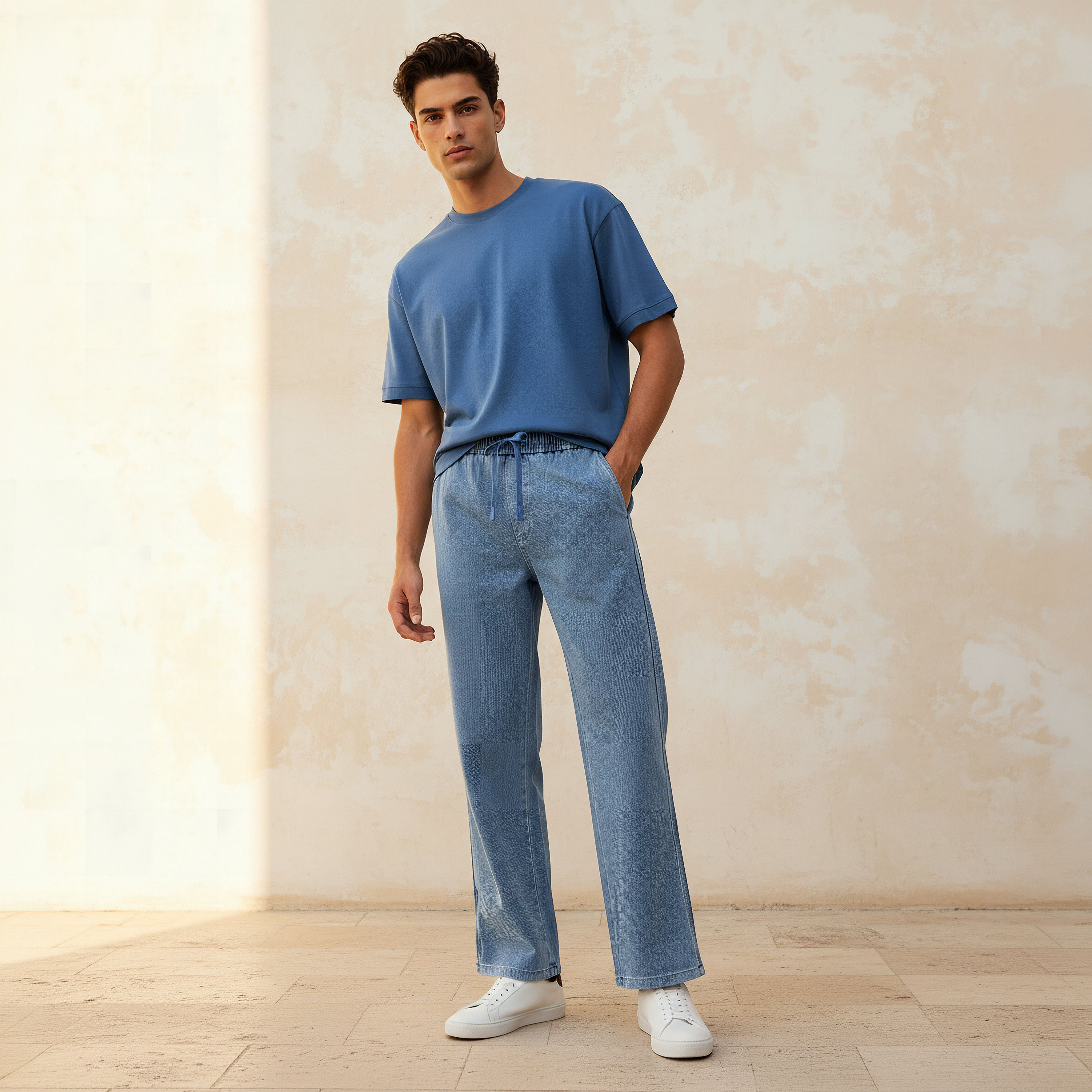 Lee Cooper Men Regular Fit Drawstring Waist Pocket Jeans-men-clothing-bottoms-jeans-image-3
