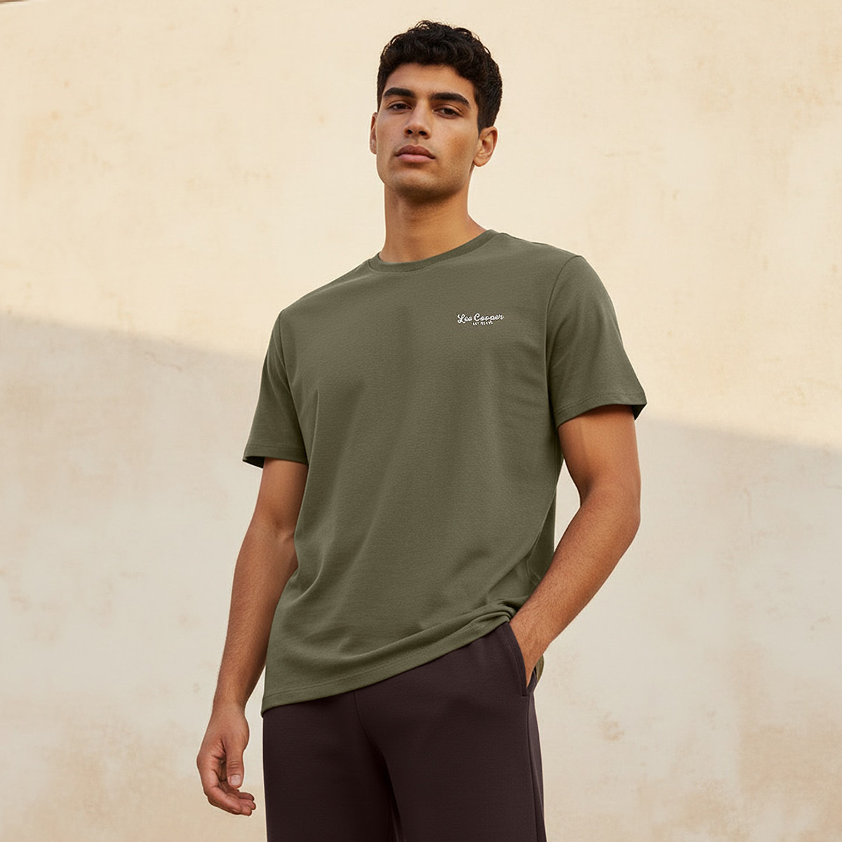 Lee Cooper Men Regular Fit Crew Neck Short Sleeve Logo Print T-shirt-men-clothing-tshirtsandpolos-tshirts-image-1