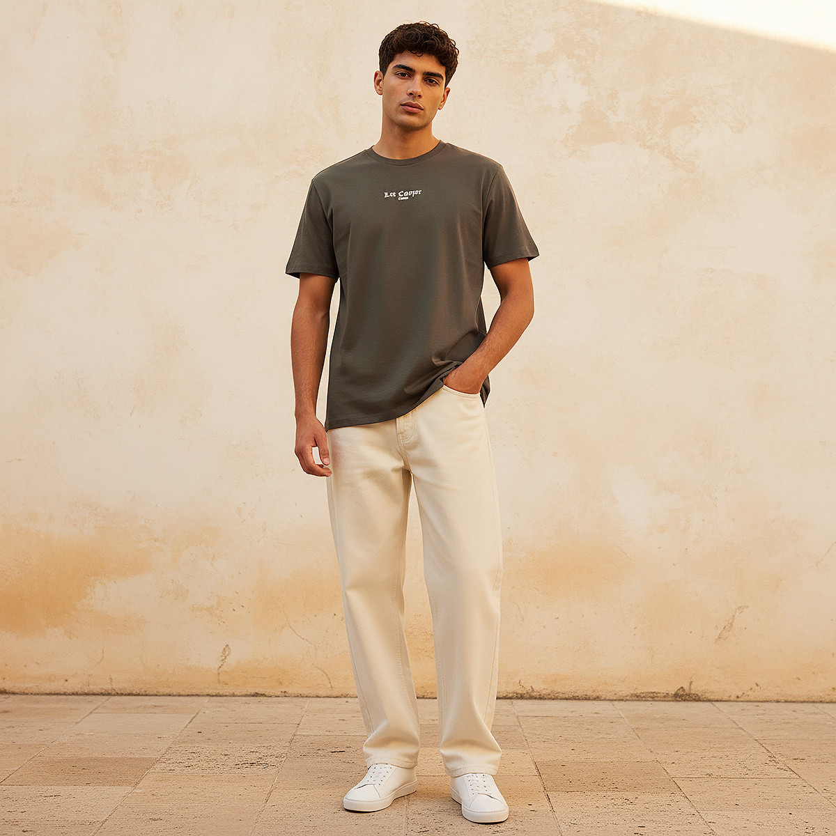 Lee Cooper Men Regular Fit Crew Neck Short Sleeve Logo Print T-shirt-men-clothing-tshirtsandpolos-tshirts-image-3