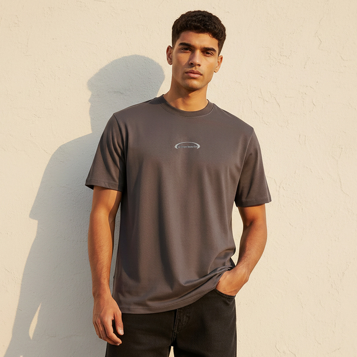 Lee Cooper Men Regular Fit Crew Neck Short Sleeve Logo Print T-shirt-men-clothing-tshirtsandpolos-tshirts-image-1