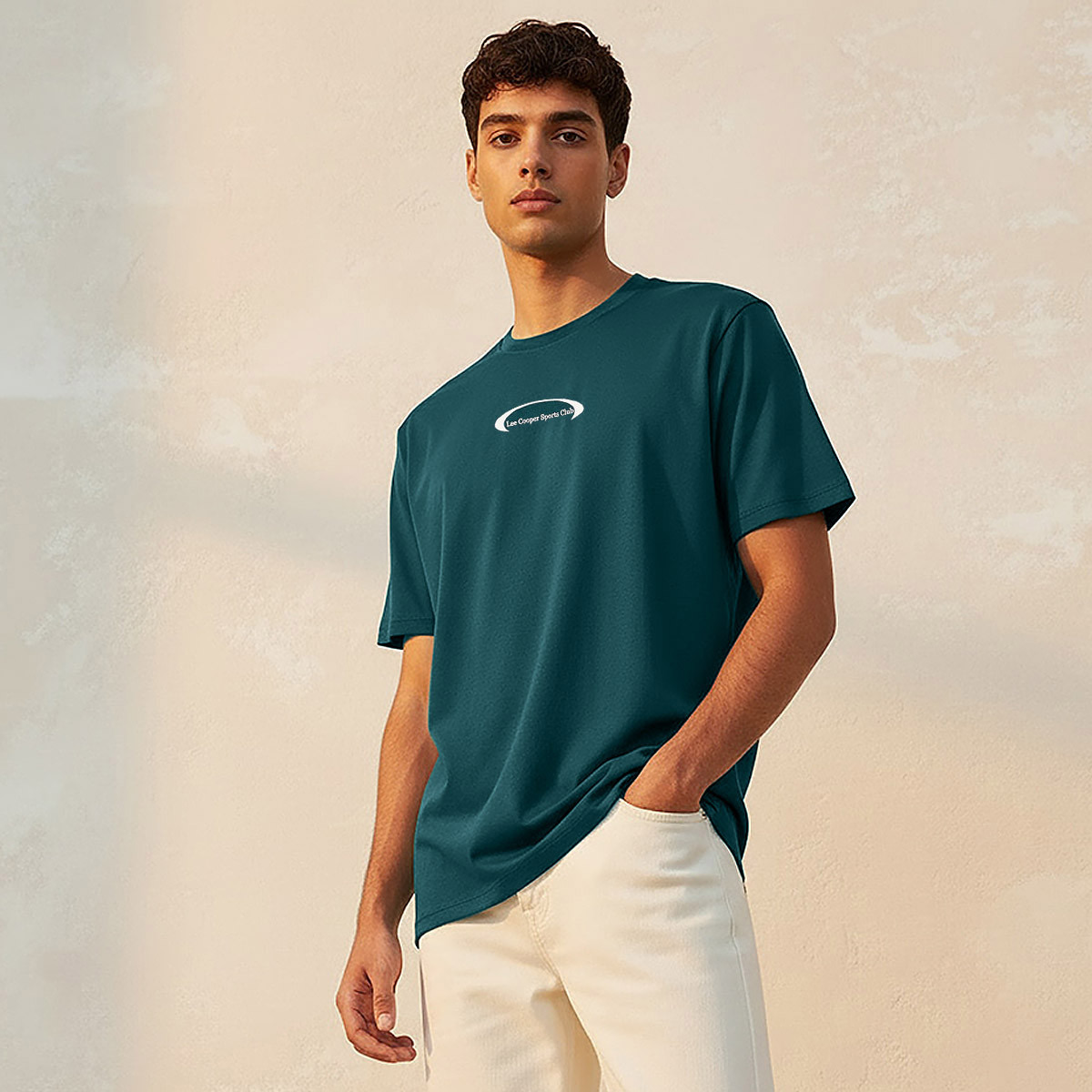 Lee Cooper Men Regular Fit Crew Neck Short Sleeve Logo Print T-shirt-men-clothing-tshirtsandpolos-tshirts-image-1