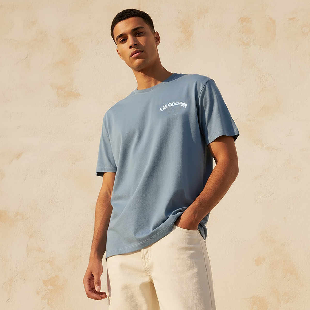 Lee Cooper Men Regular Fit Crew Neck Short Sleeve Logo Print T-shirt-men-clothing-tshirtsandpolos-tshirts-image-1