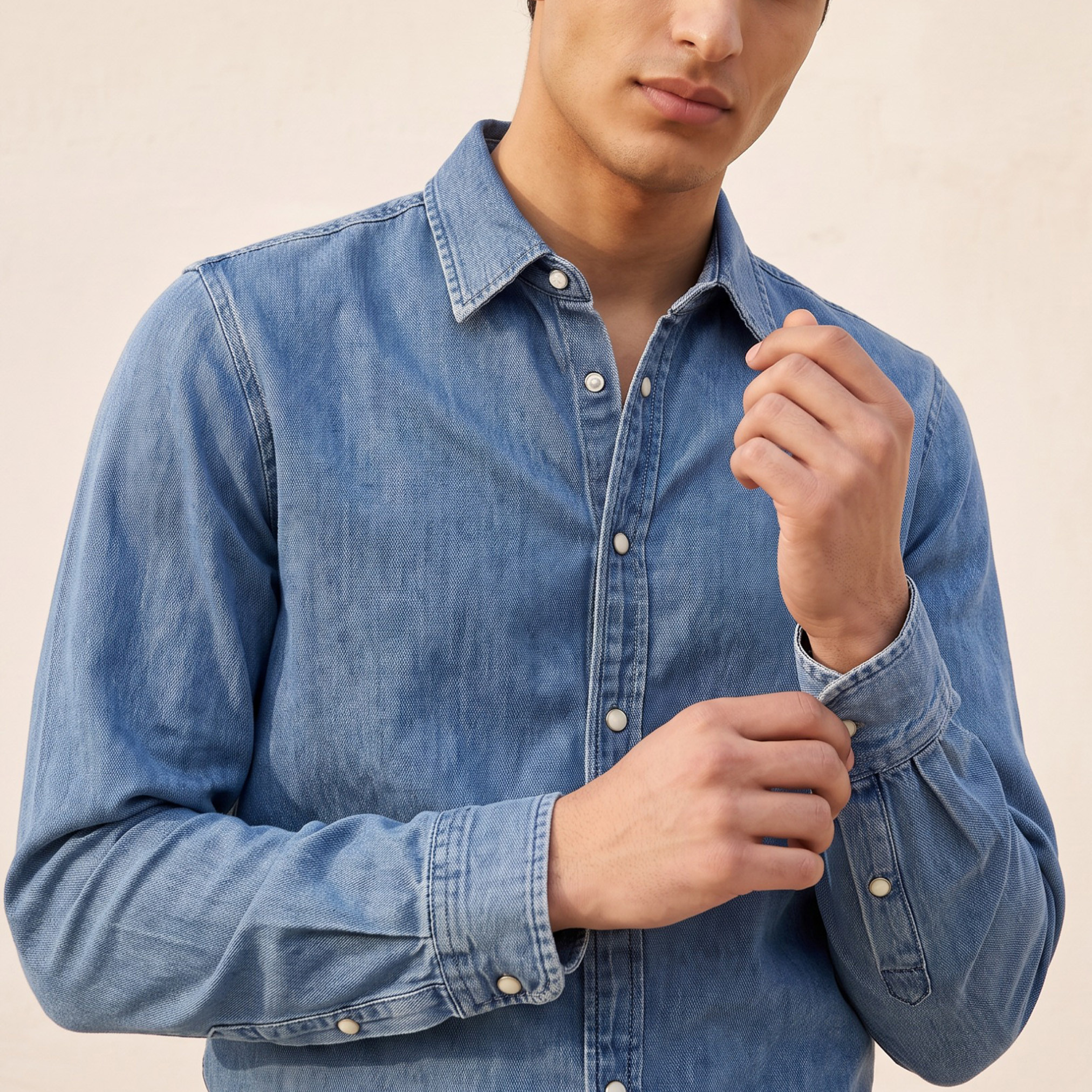 قميص بقصّة عادية وأكمام طويلة من لي كوبر-men-clothing-shirts-image-2