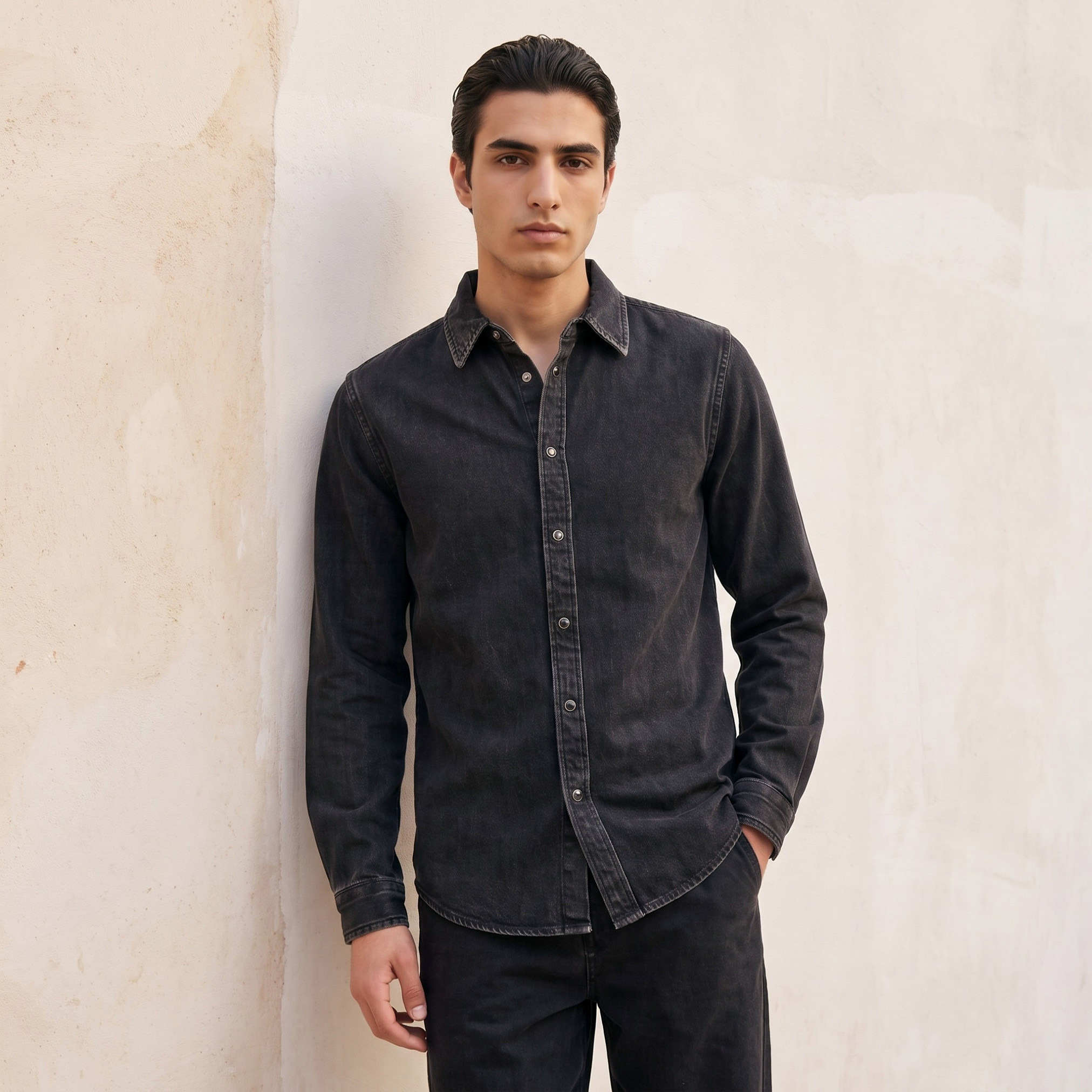 قميص بياقة وقصة عادية وأكمام طويلة من لي كوبر-men-clothing-shirts-image-1