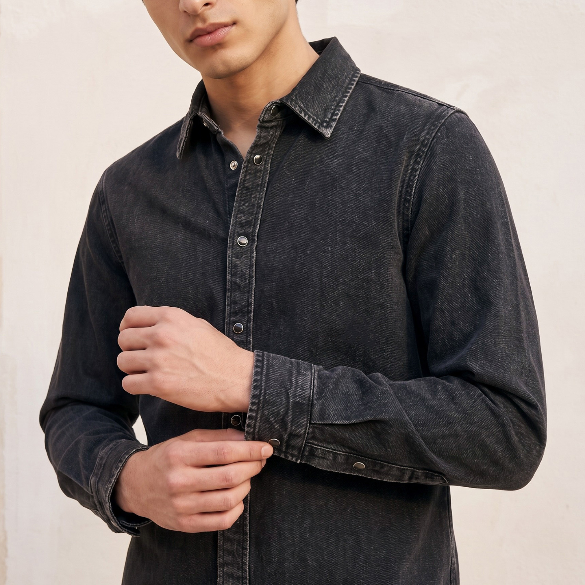 قميص بياقة وقصة عادية وأكمام طويلة من لي كوبر-men-clothing-shirts-image-2