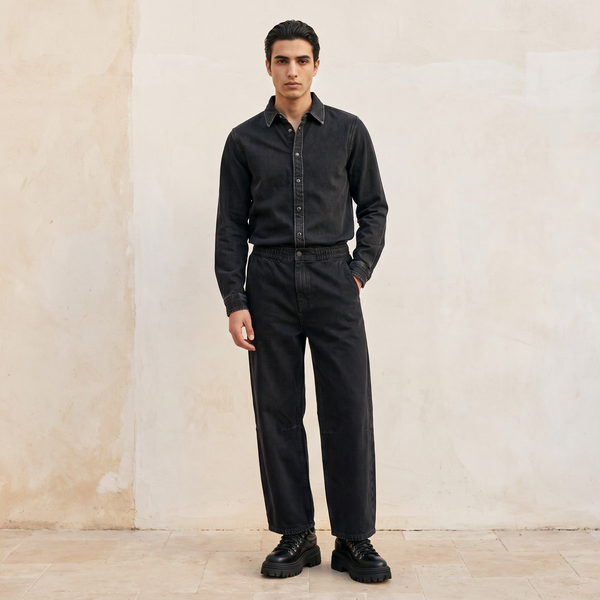قميص بياقة وقصة عادية وأكمام طويلة من لي كوبر-men-clothing-shirts-image-3