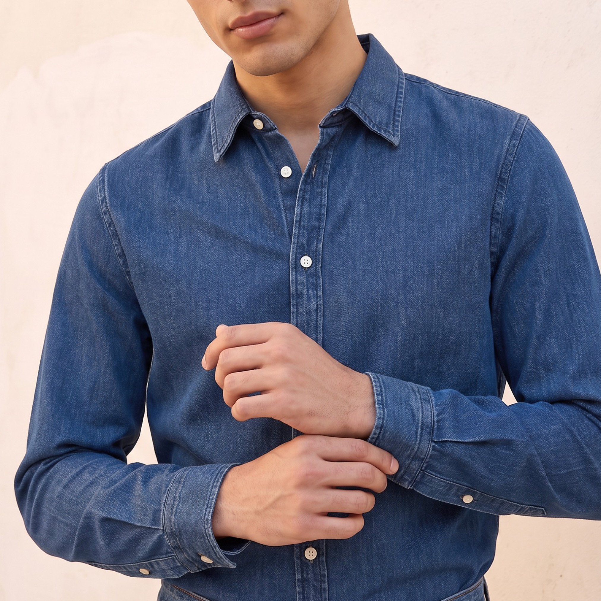 قميص بياقة وقصة عادية وأكمام طويلة من لي كوبر-men-clothing-shirts-image-2
