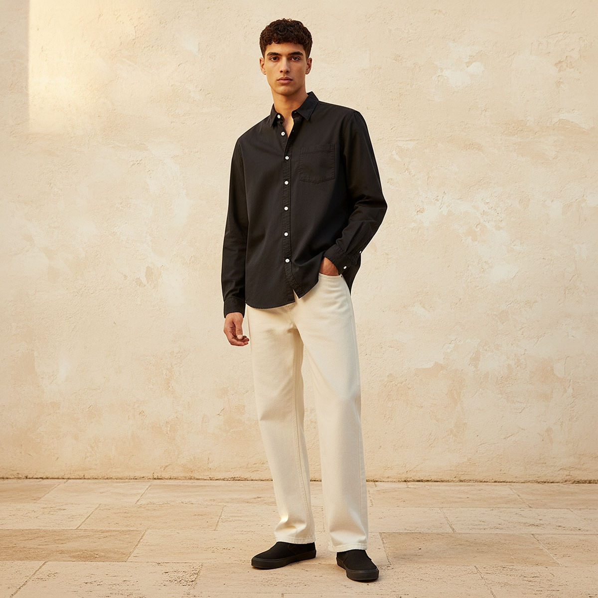 قميص بقصة عادية وياقة وأكمام طويلة من لي كوبر-men-clothing-shirts-image-3