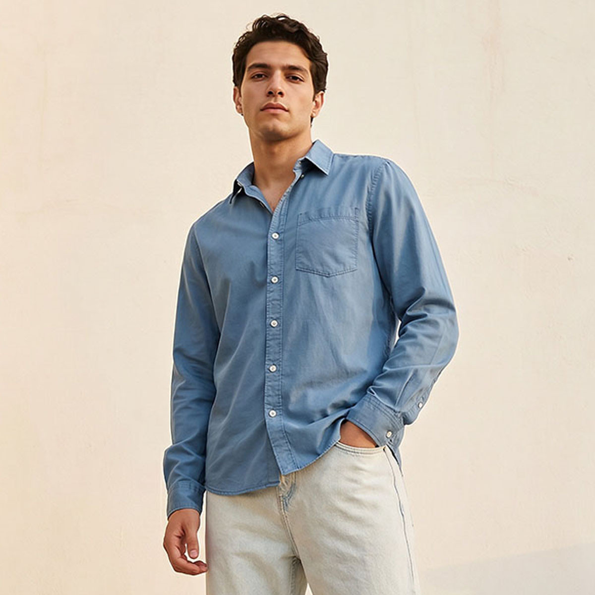 Lee Cooper Regular Fit Collared Long Sleeves Shirt-men-clothing-shirts-image-1